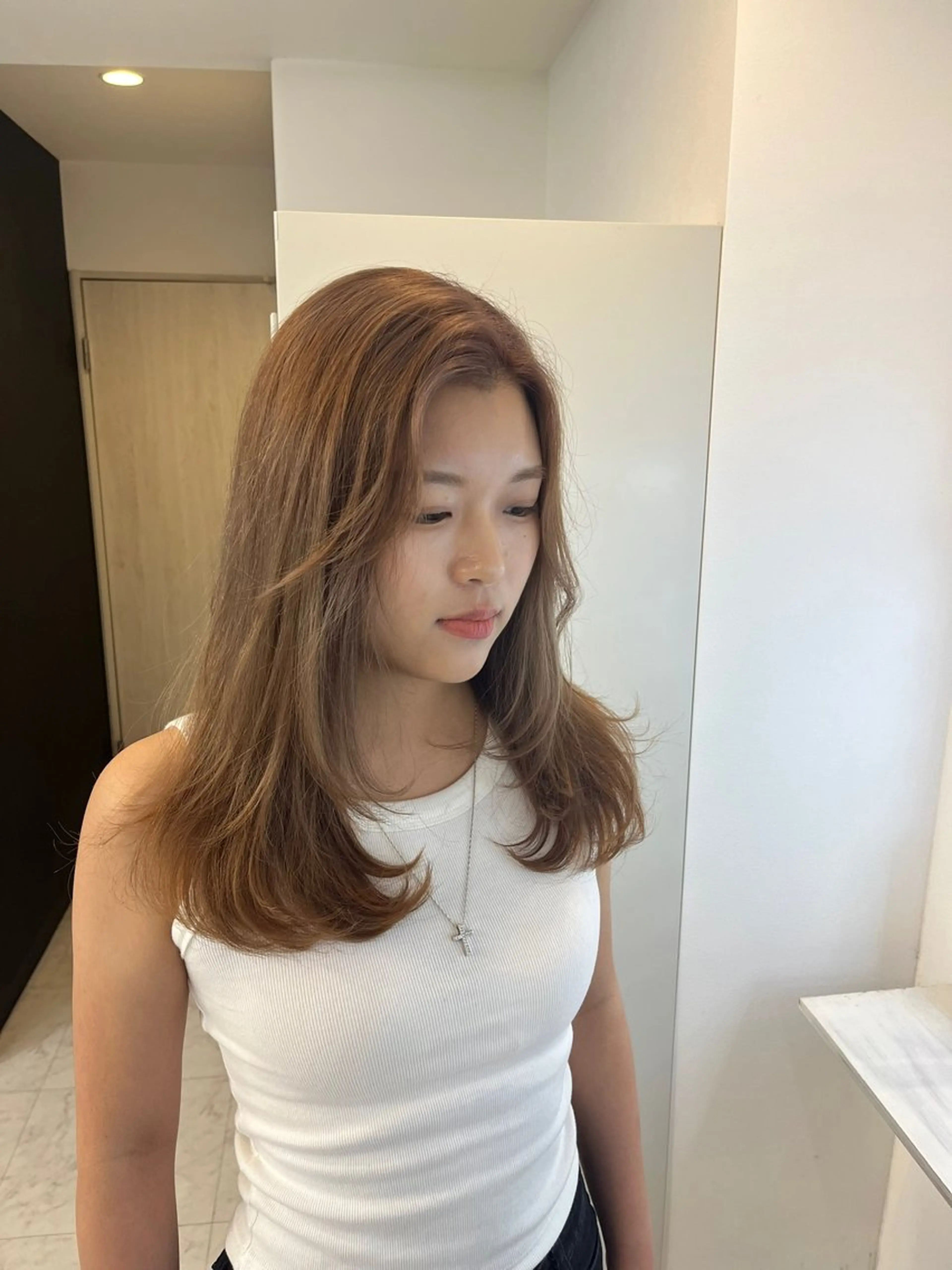 ロング カラー カット ヘアカラー トリートメント 韓国レイヤー/ ハッシュカットひかるのヘアスタイル