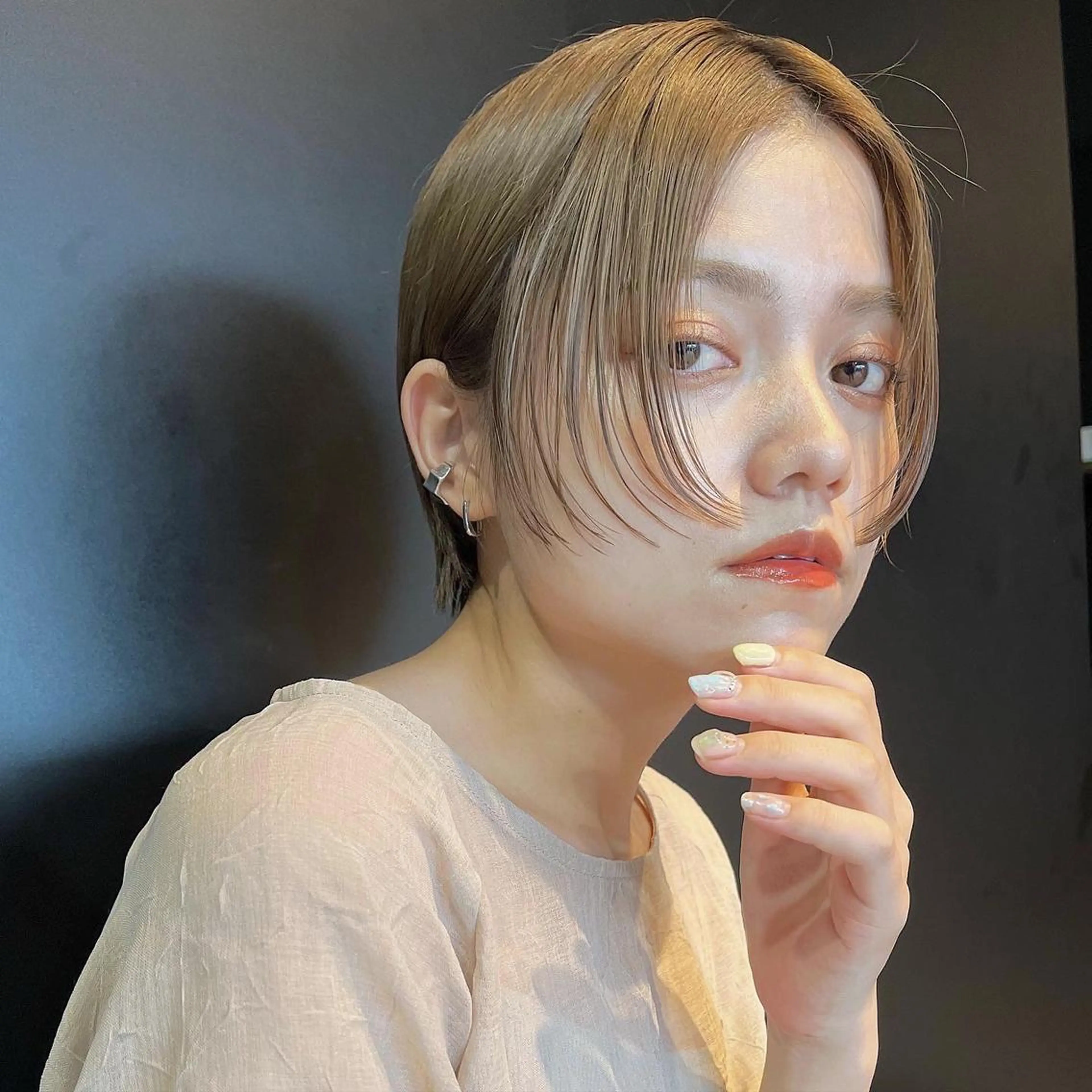 ショート カラー ベージュカラー 透明感カラー 🌱ボブ/レイヤー/ ベージュ/あやみ✨のヘアスタイル