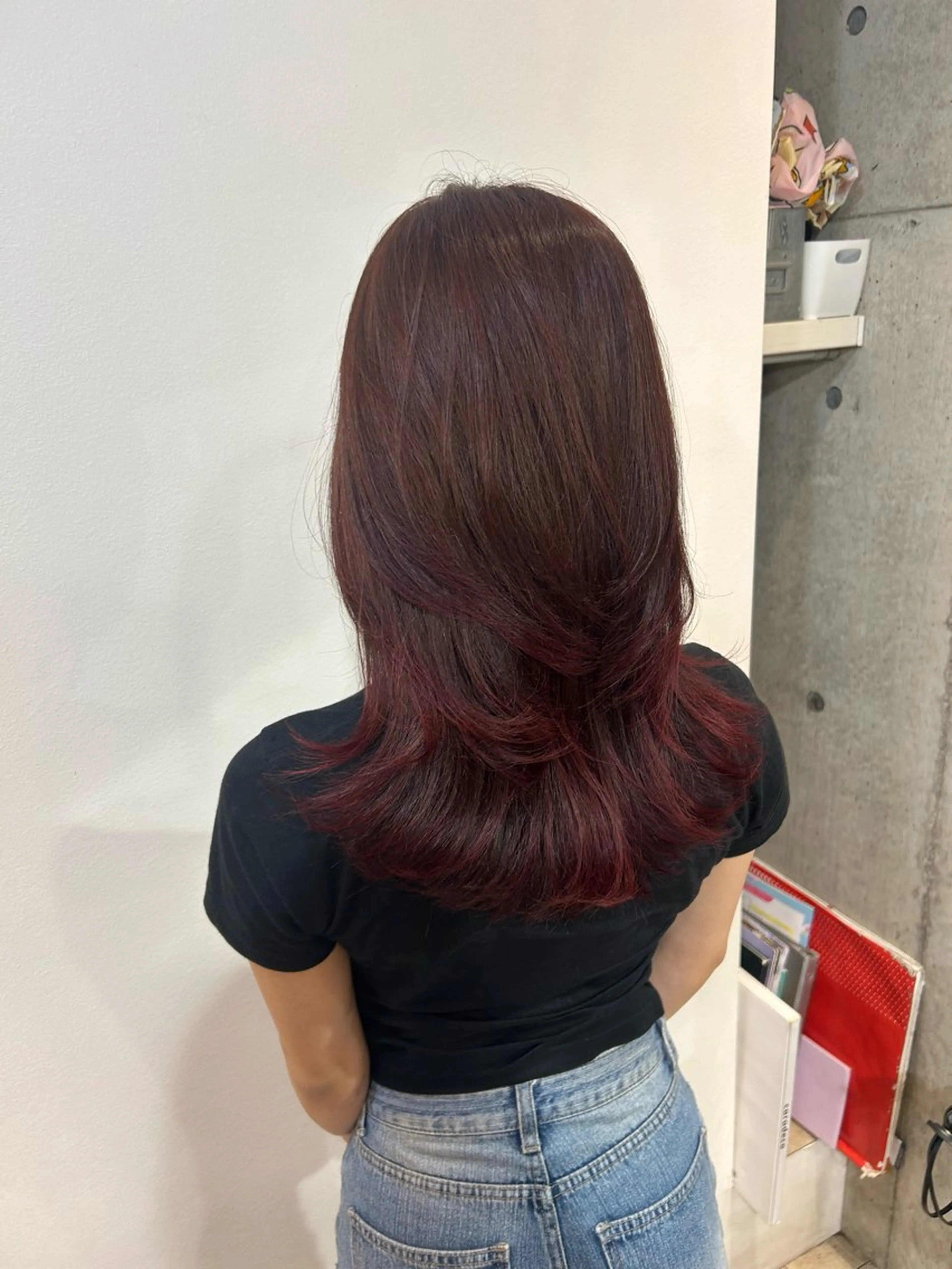カラー レッドカラー カット ヘアカラー 池田 千紗のヘアスタイル