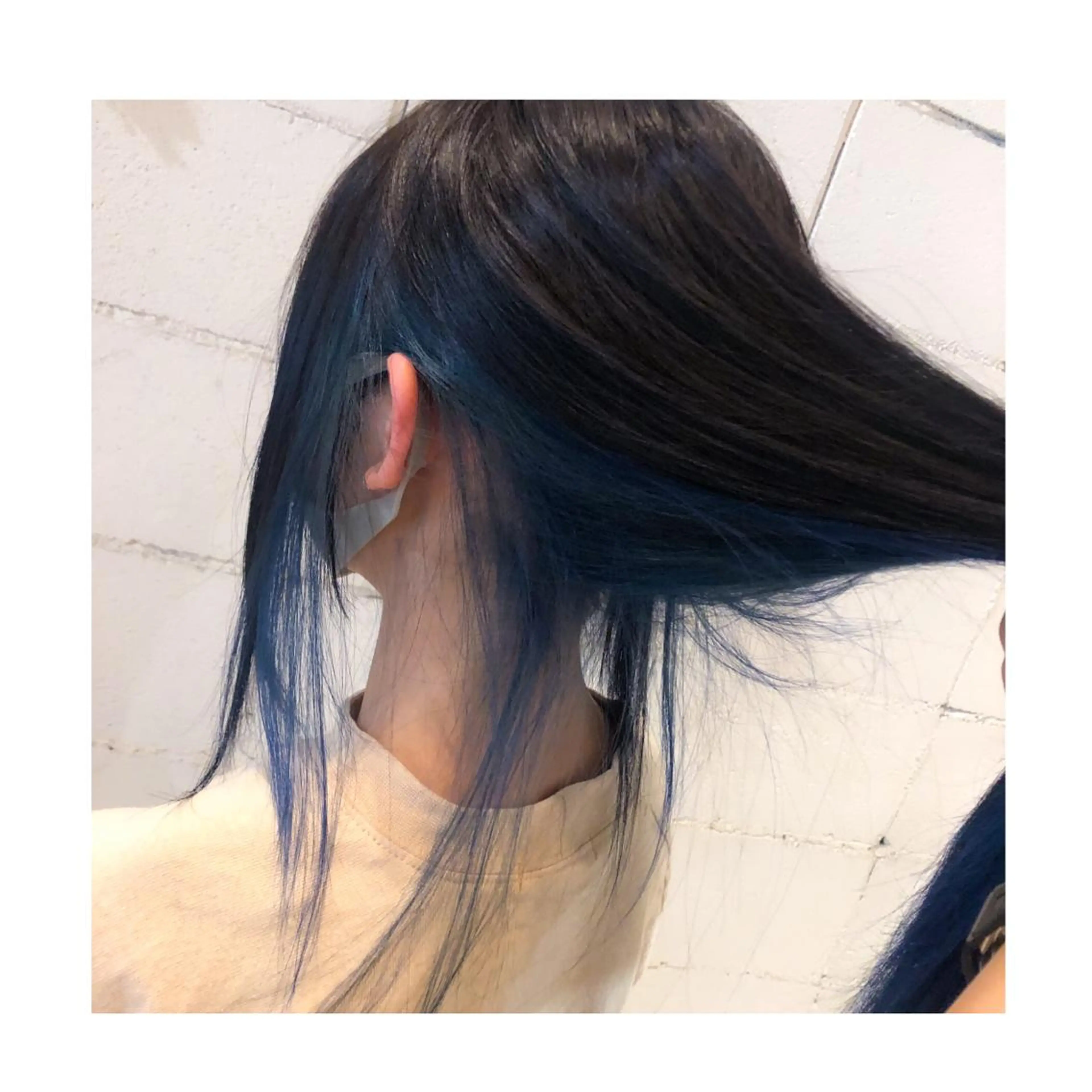 ロング カラー ブルーカラー インナーカラー ネイビーカラー ヘアカラー ❁⃘ ち だ り さ ❁⃘のヘアスタイル