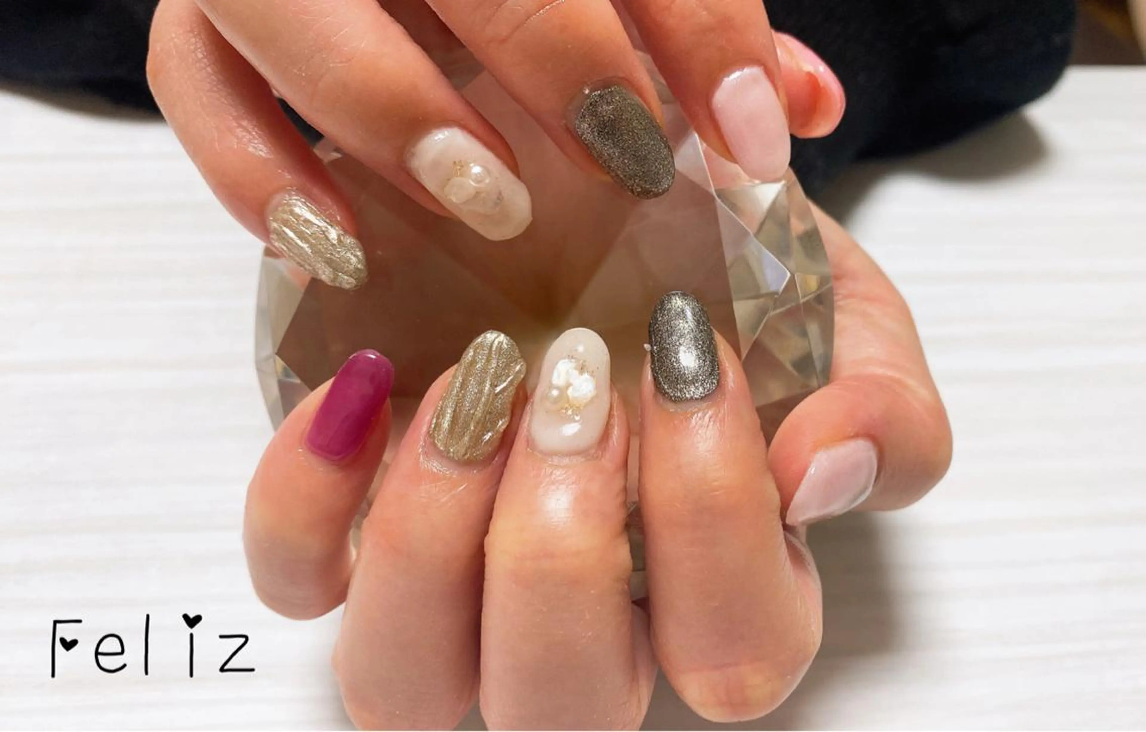 ネイル 痛ネイル/ワンホン/ フィルイン/長さだしのネイルデザイン