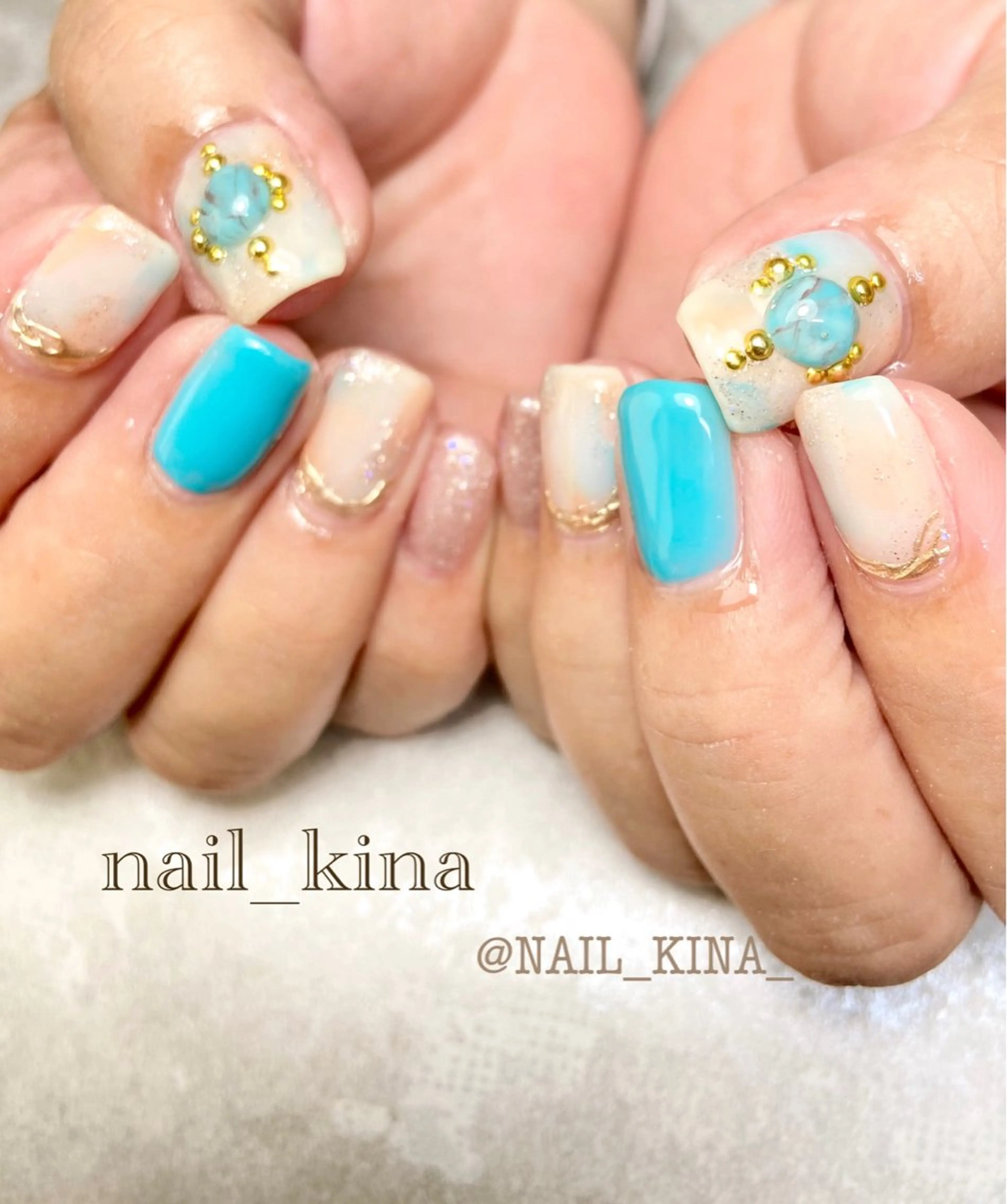 ネイル 夏ネイル ハンドネイル nail_ kinaのネイルデザイン