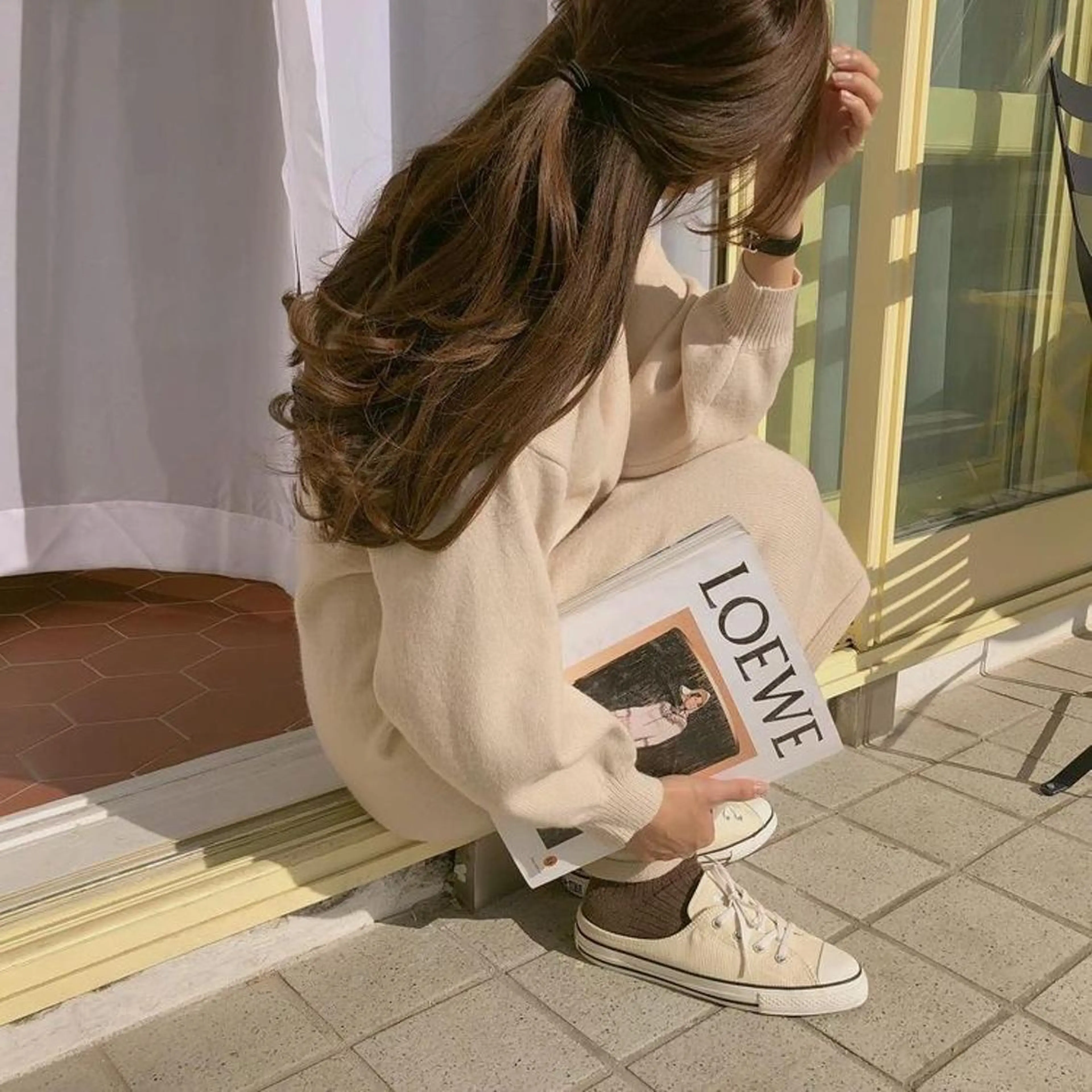 ロング カラー パーマ ヘアアレンジ 🥣 hashi 🛋️のヘアスタイル