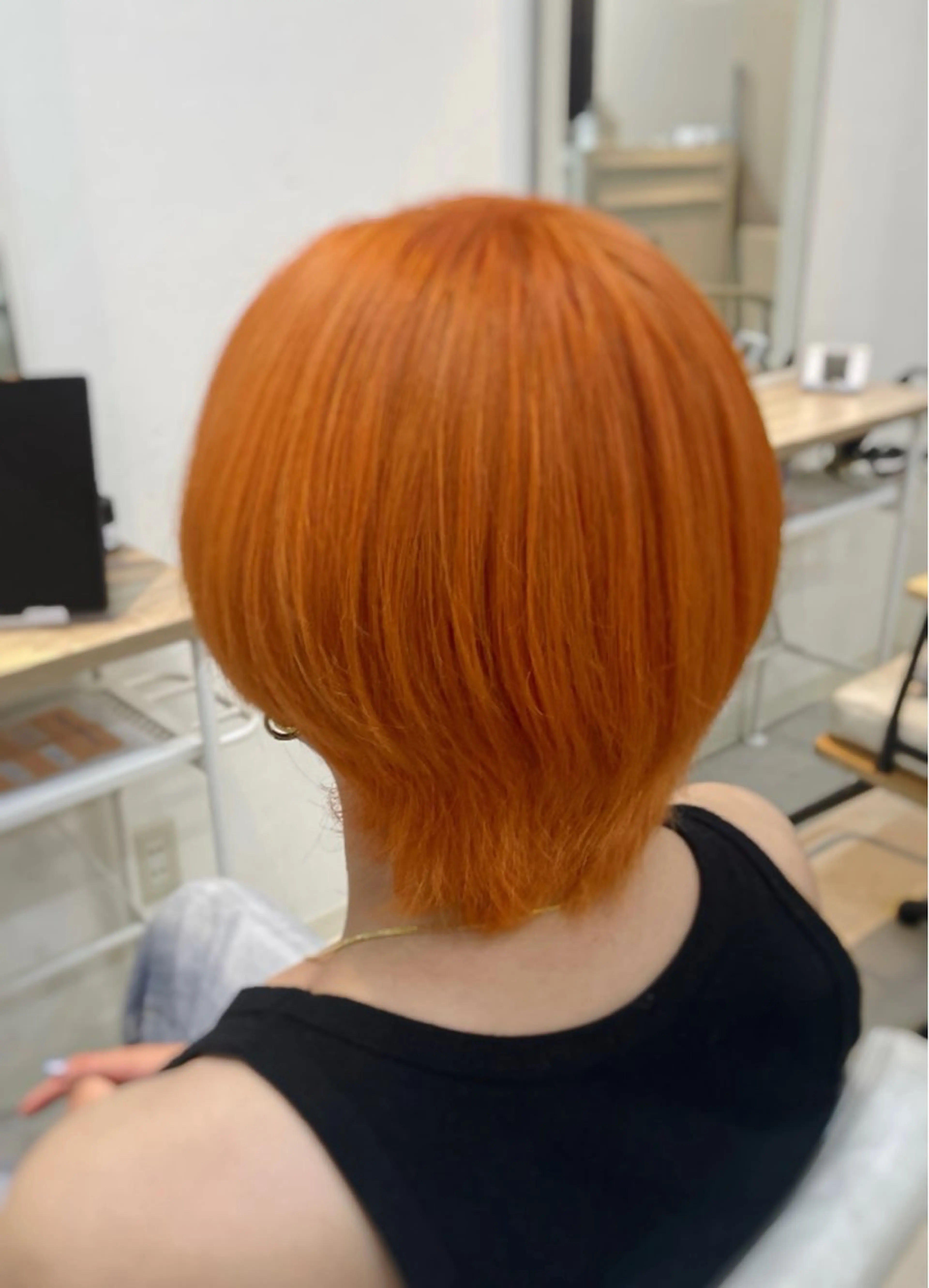 ショート カラー メンズ キッズ メンズブリーチ ブリーチ ヘアカラー トリートメント Aoi /暖色カラー /ボブモデル募集🪐のヘアスタイル