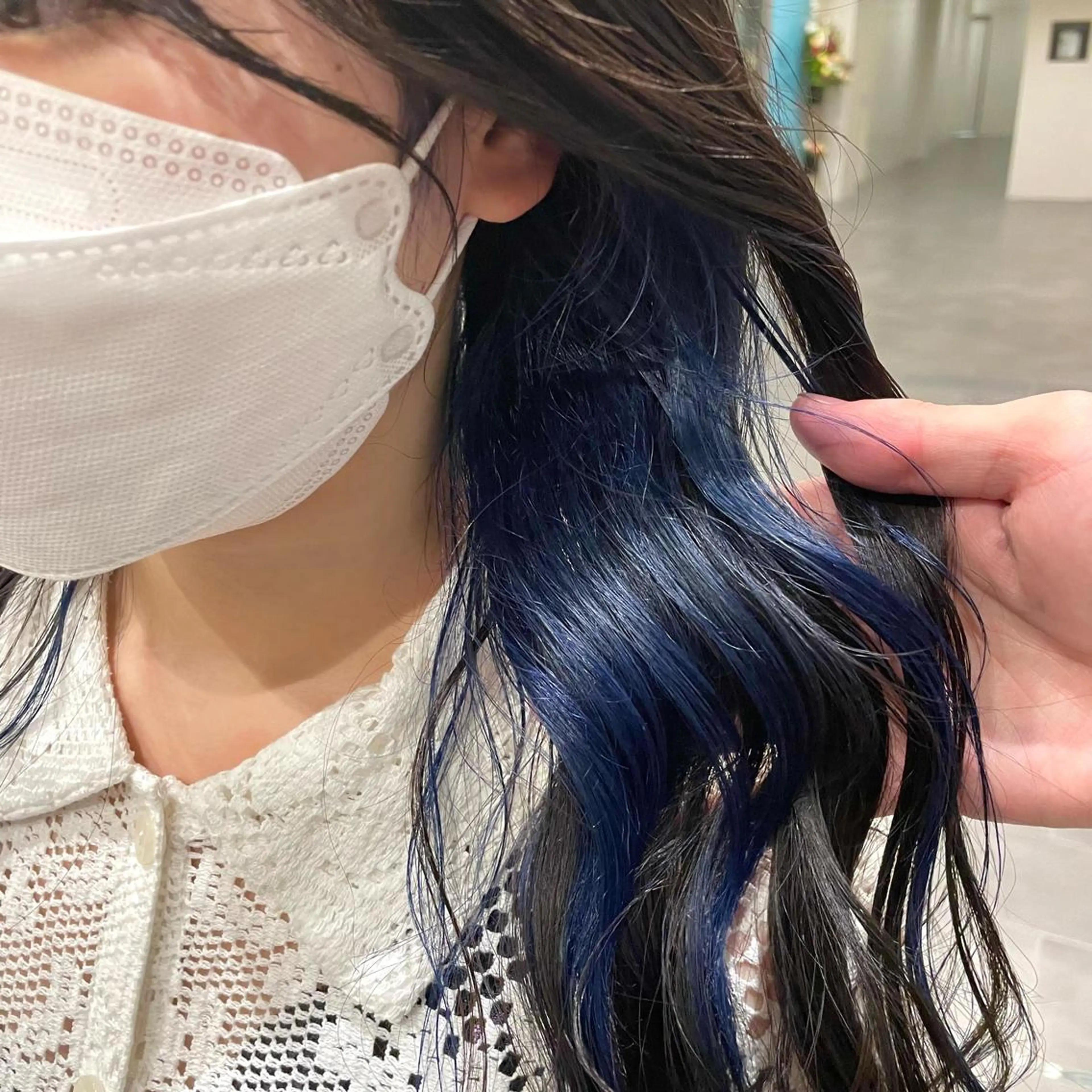 セミロング カラー ブルーカラー La Blessグランサロン梅田店所属・梅田美容室/ブリーチ なし/レイヤーカットのヘアスタイル
