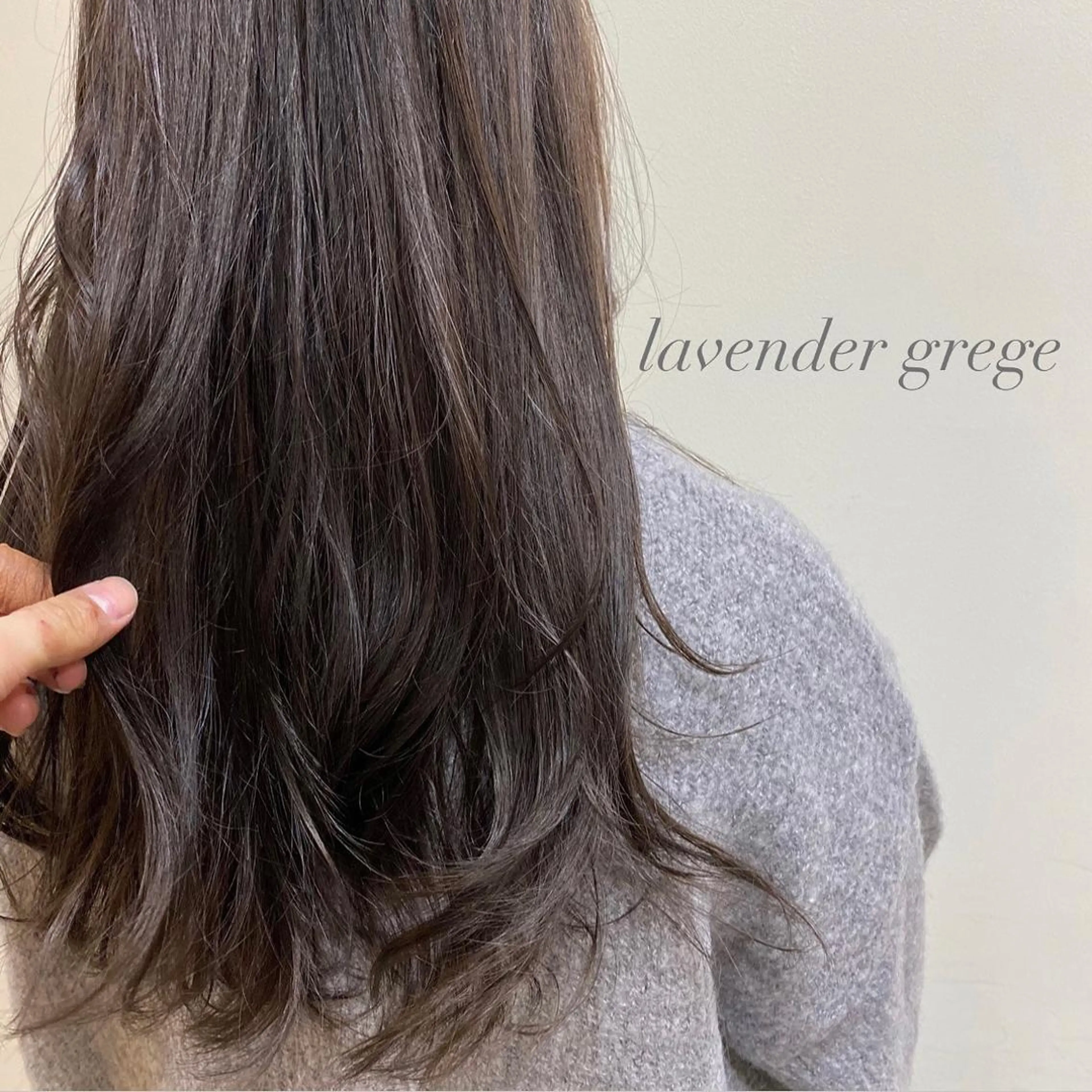 セミロング カラー グレージュ ラベンダーカラー ラベンダーグレージュ ラベンダーグレー JINKIメンズ特化 メンズカットパーマのヘアスタイル