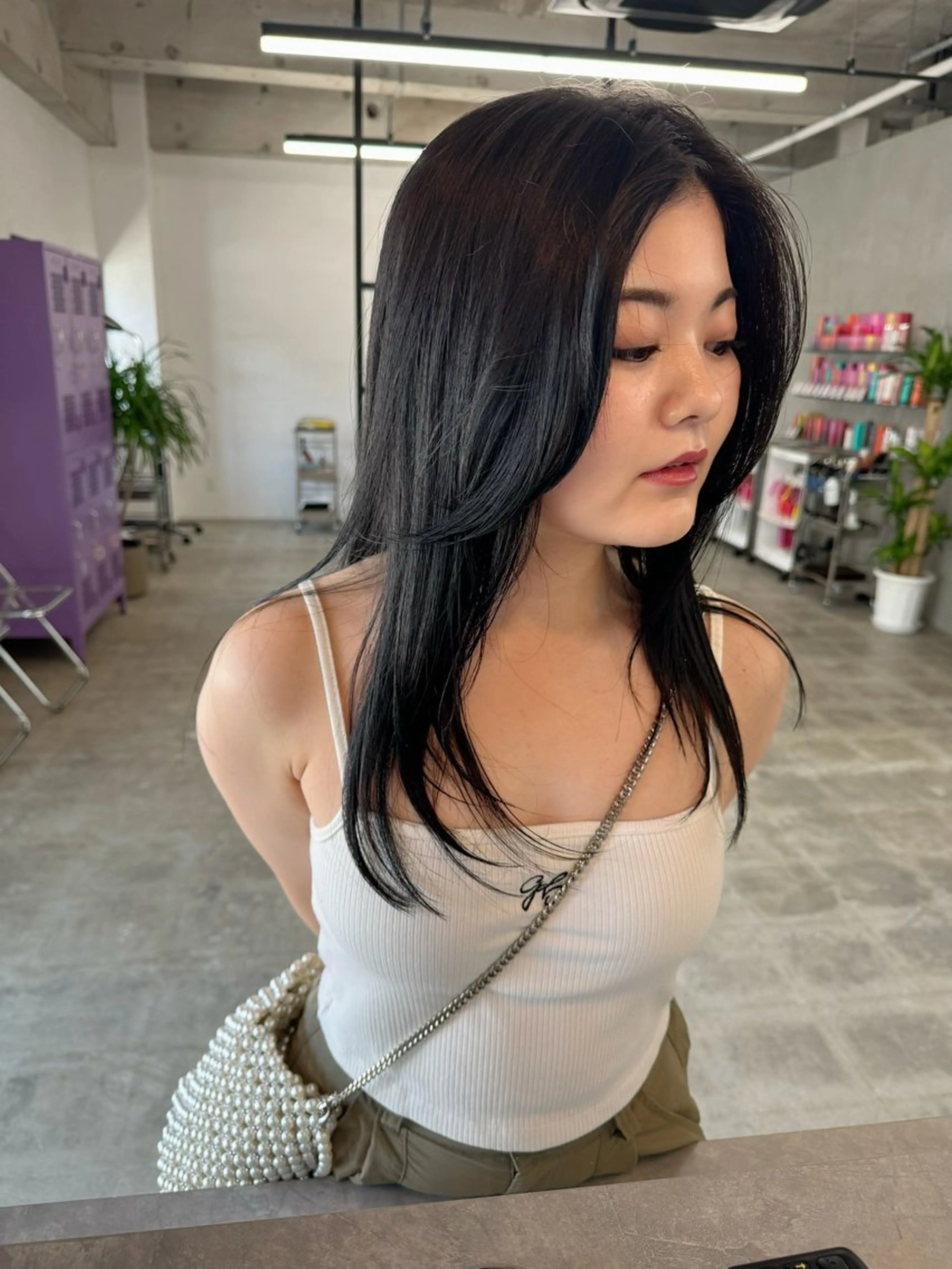 セミロング カラー ヘアカラー 艶カラー🫧 MOMOYOのヘアスタイル