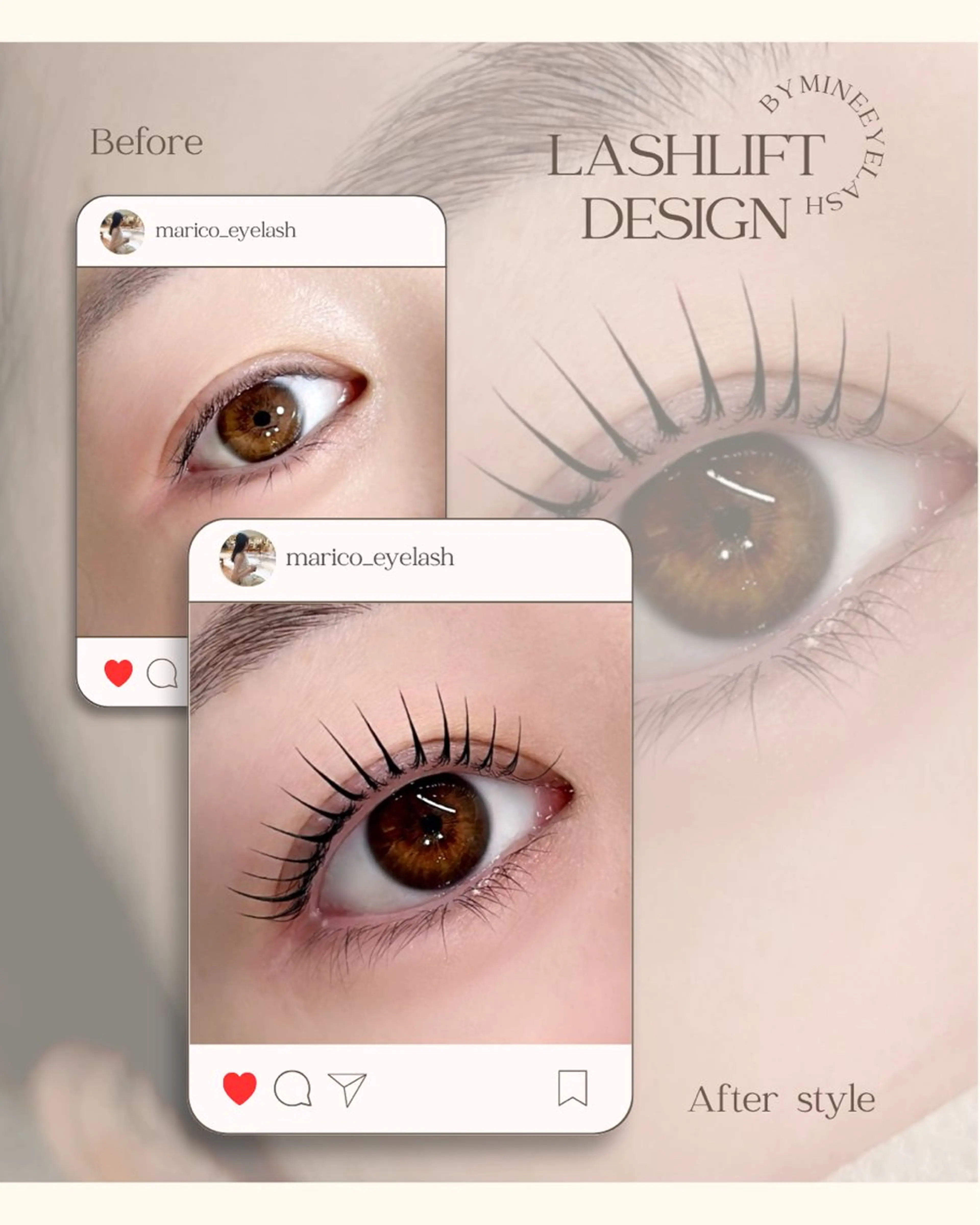 マツエク・マツパ mine eyelash所属・mine eyelashのマツエク・マツパデザイン