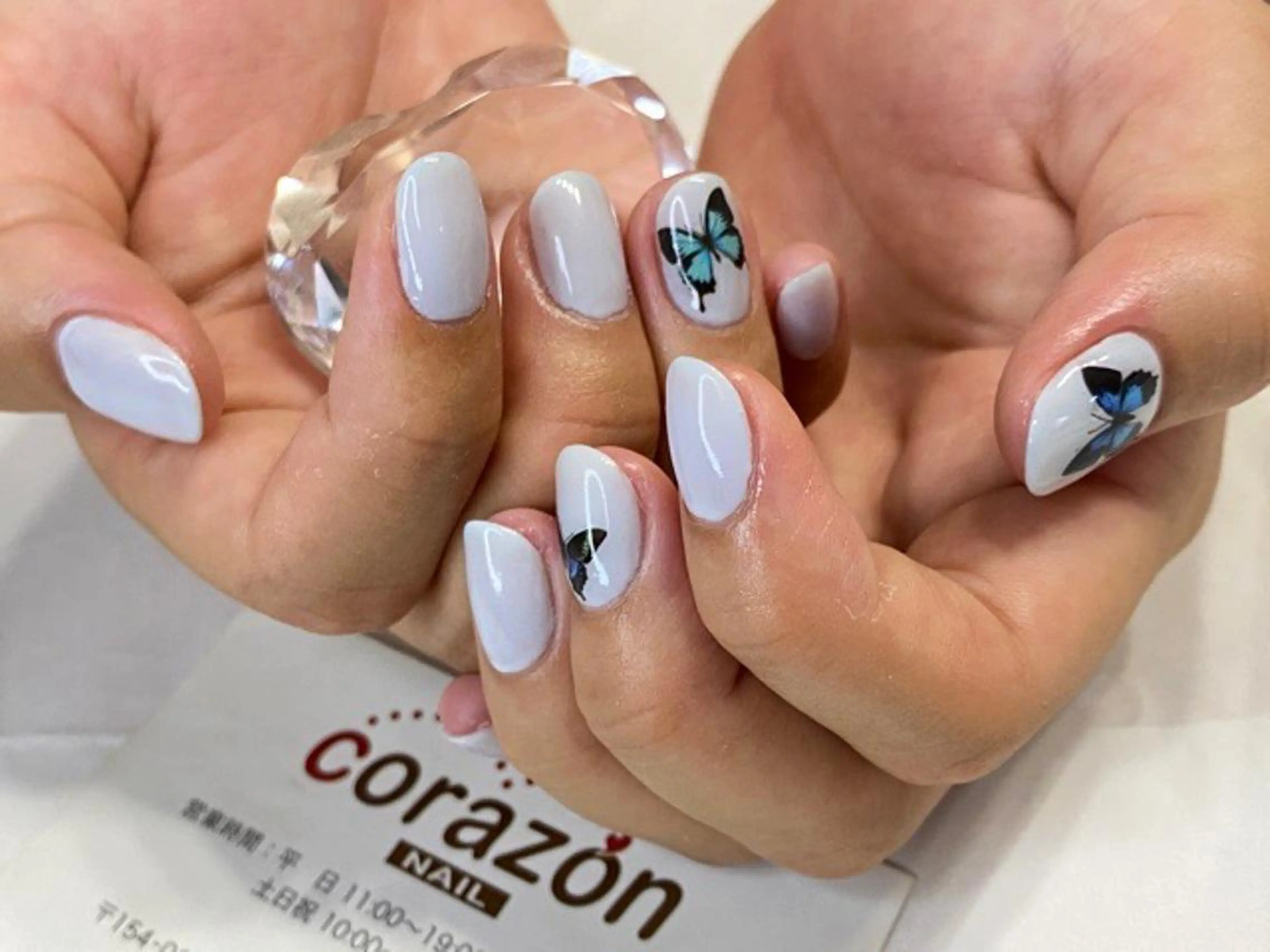 ネイル アートネイル 水色 ワンカラーネイル ハンドネイル フットネイル ハンドケア corazon所属・ネイリスト aicoのネイルデザイン