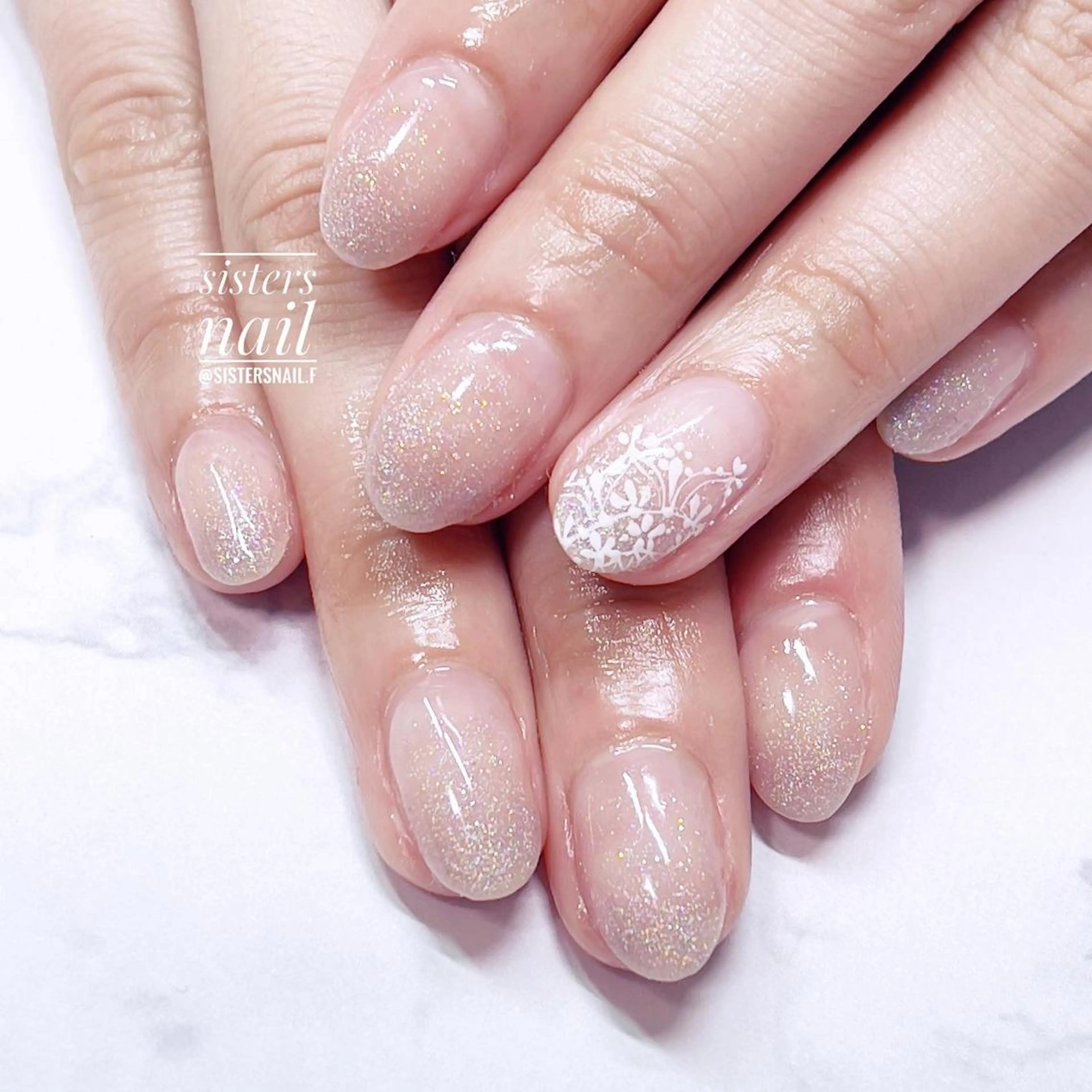 ネイル アートネイル オーロラネイル クリアネイル 入学式 グラデーション sisters nail.fのネイルデザイン