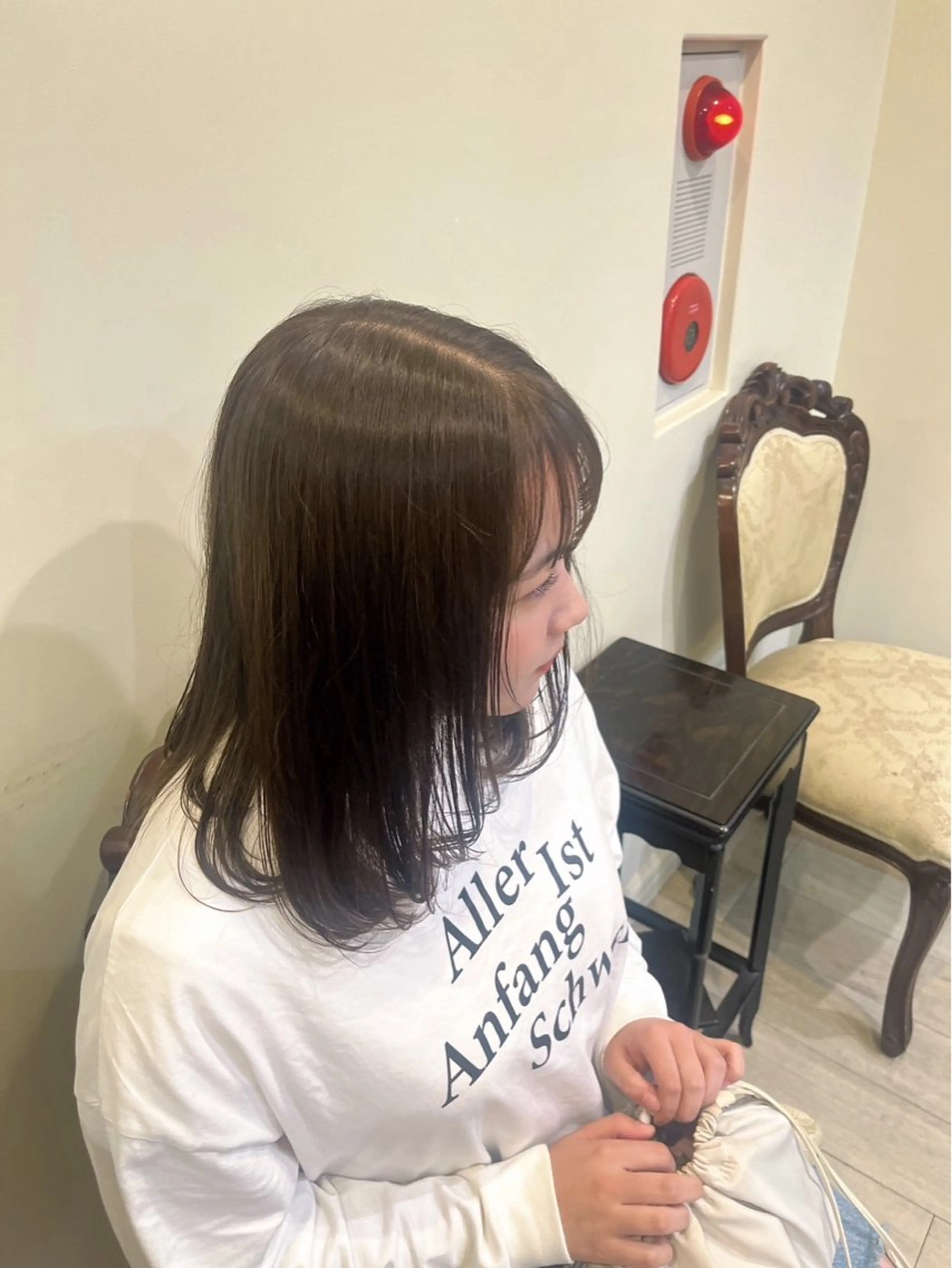 セミロング カラー 透明感カラー ヘアカラー トリートメント Fukuma Karinのヘアスタイル