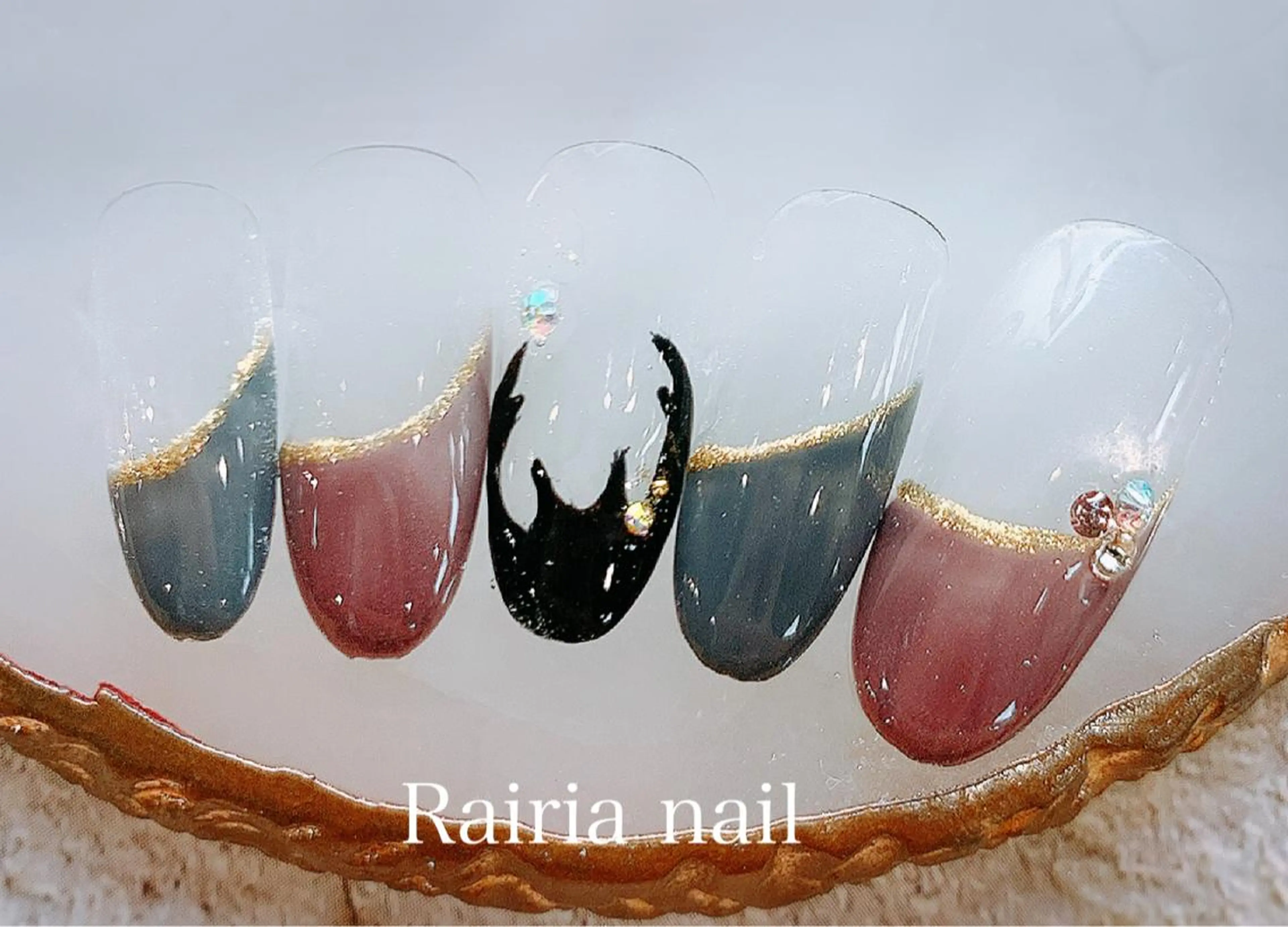ネイル アートネイル べっ甲ネイル カジュアル フットネイル フレンチネイル Rairia nail本八幡店のネイルデザイン