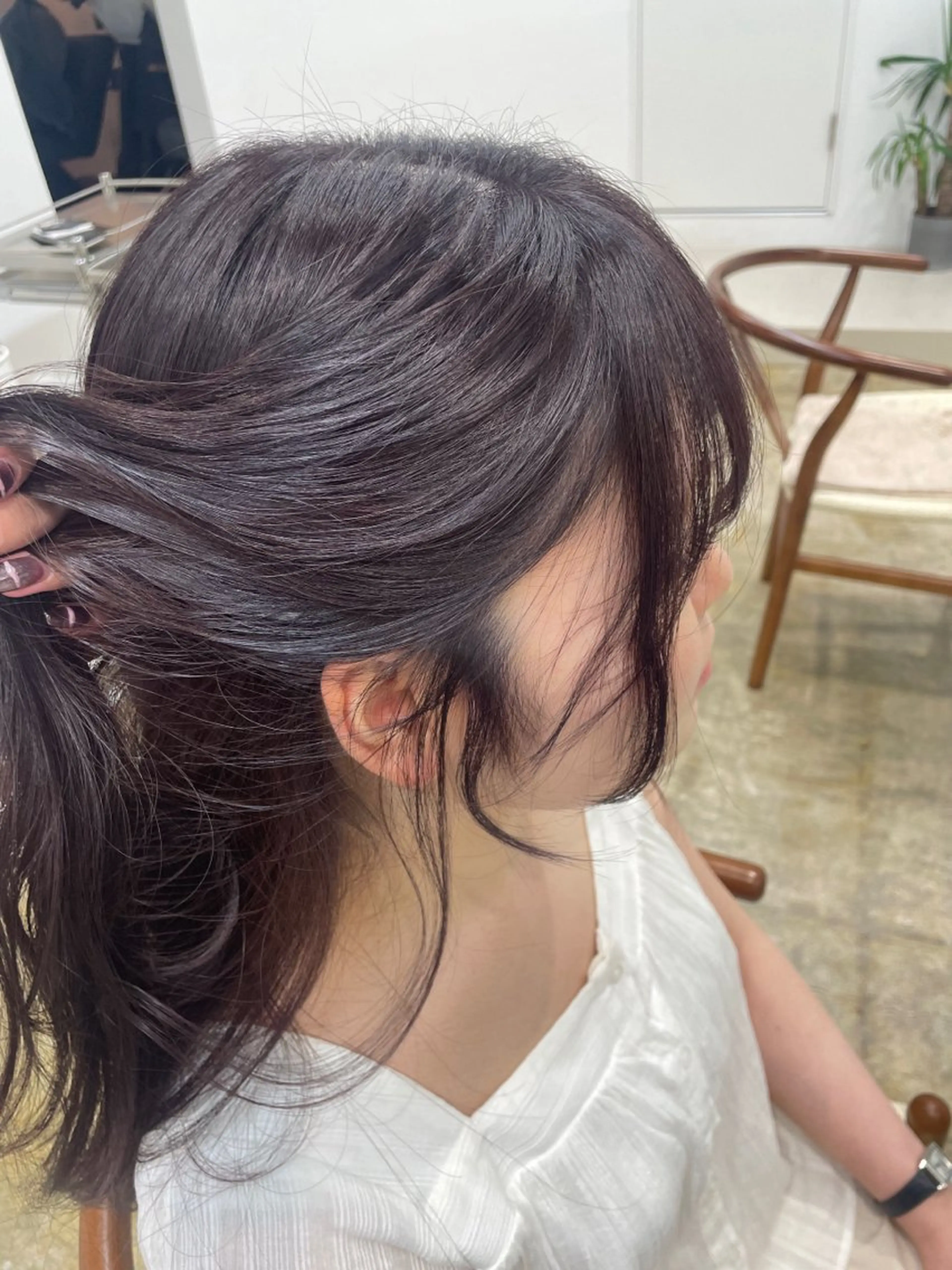 ロング カラー パープルカラー カット ヘアカラー H I ＮＡのヘアスタイル
