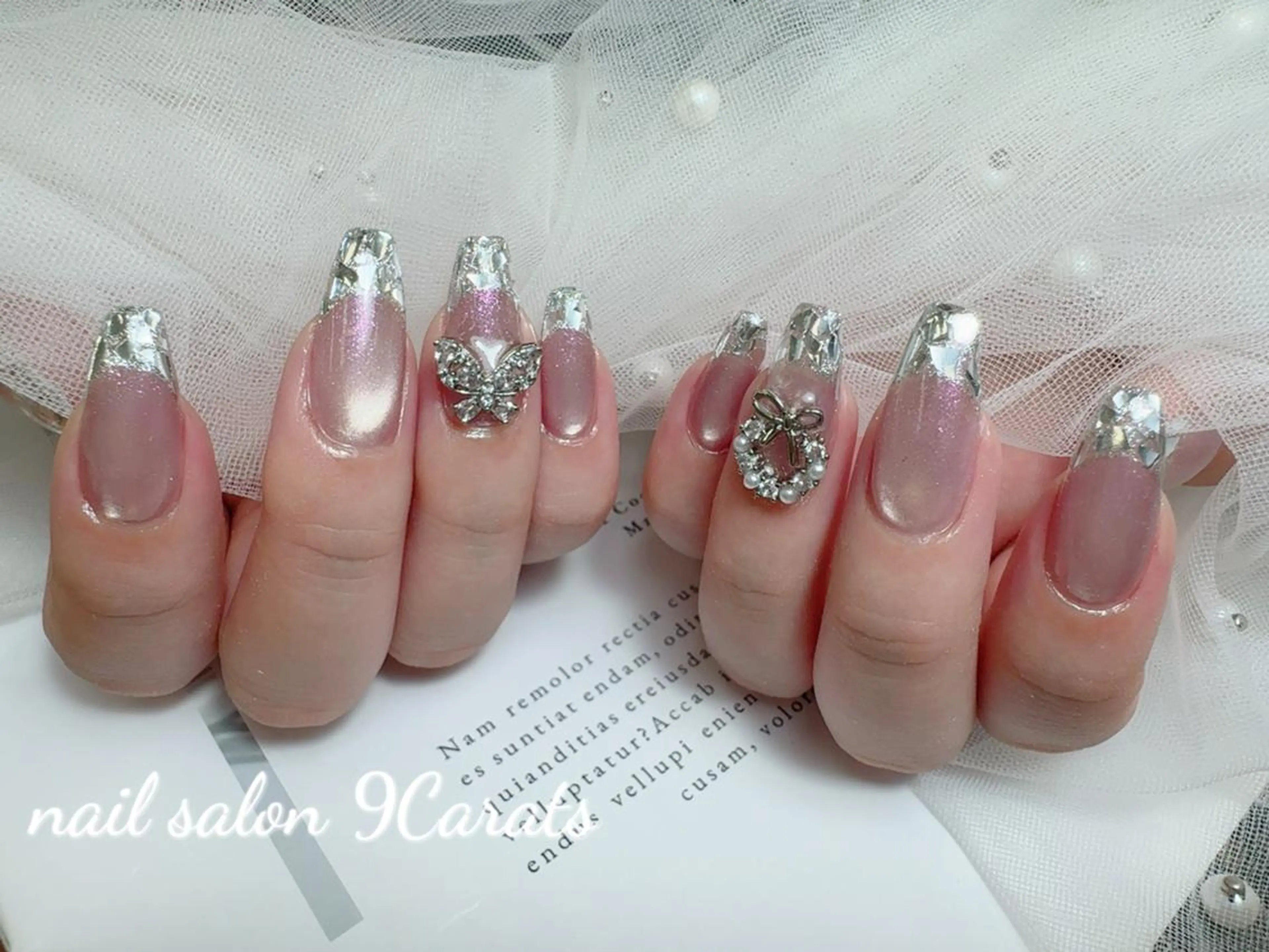 ネイル 💜ワンホンネイル ナインカラット💎のネイルデザイン