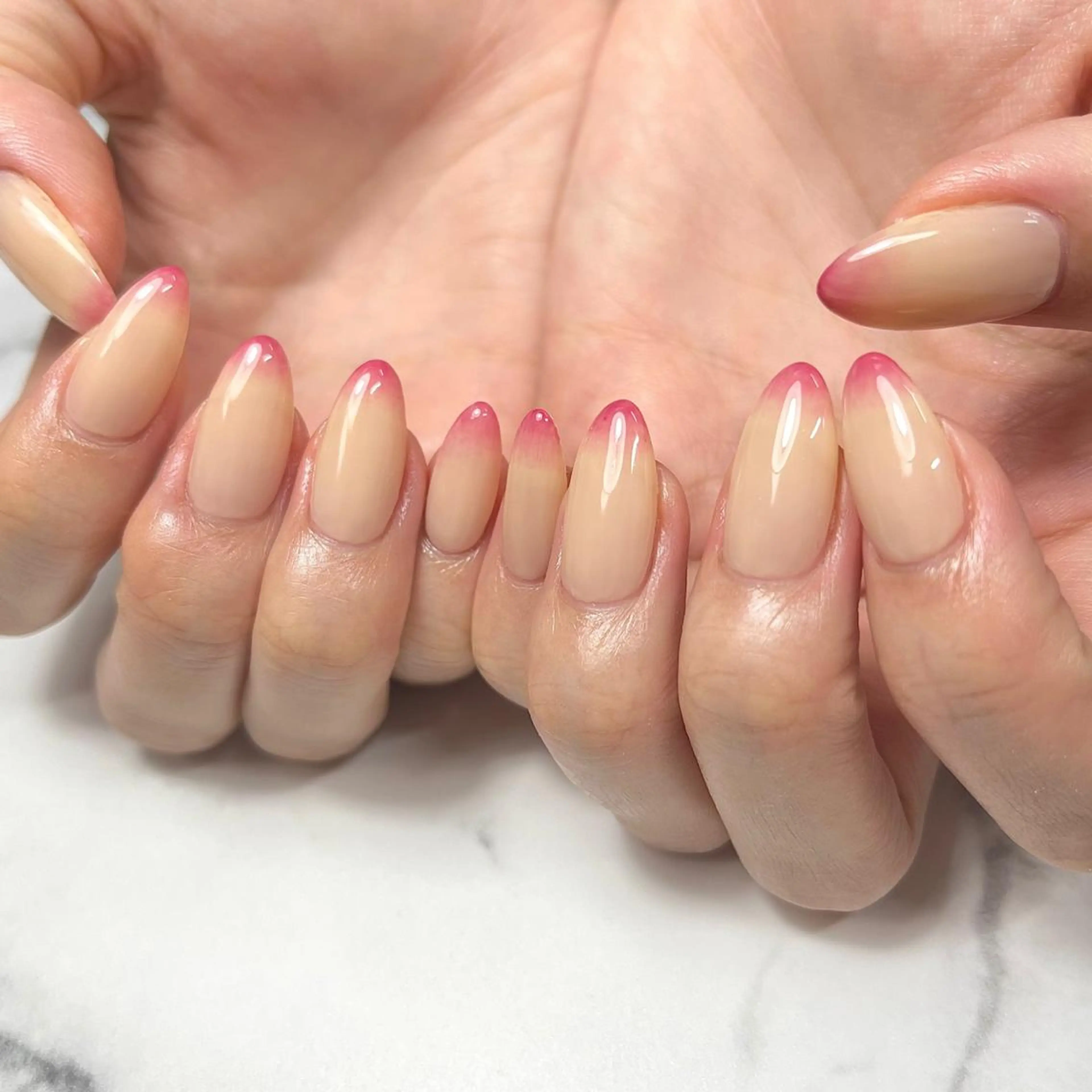 ネイル アートネイル フレンチネイル ジェルネイル グラデーション 氷ネイル・うるうるネイル ハンドネイル NAIL NOWのネイルデザイン