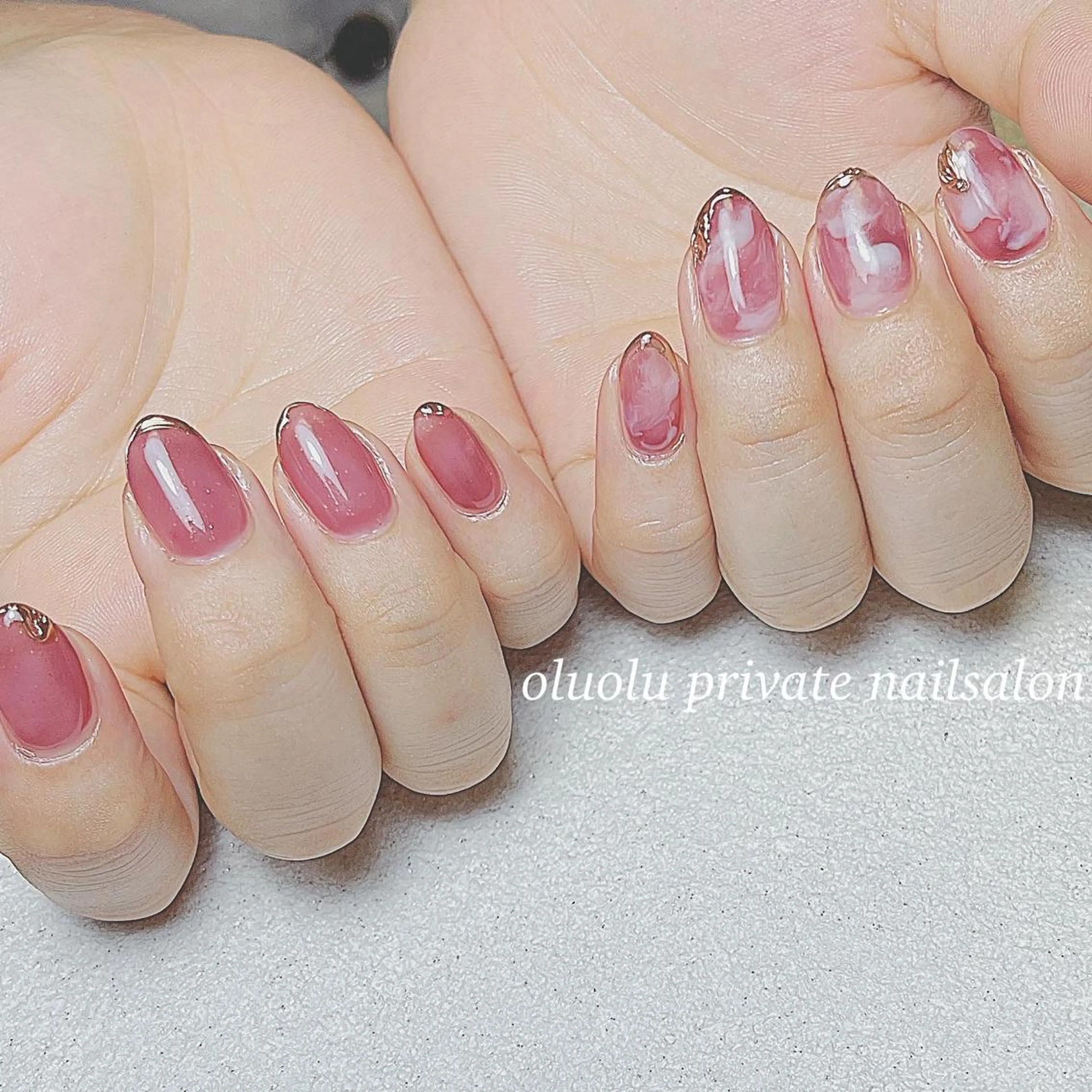 ネイル アートネイル ボルドー フットネイル ジェルネイル ニュアンスネイル ハンドネイル 大村 紬華のネイルデザイン