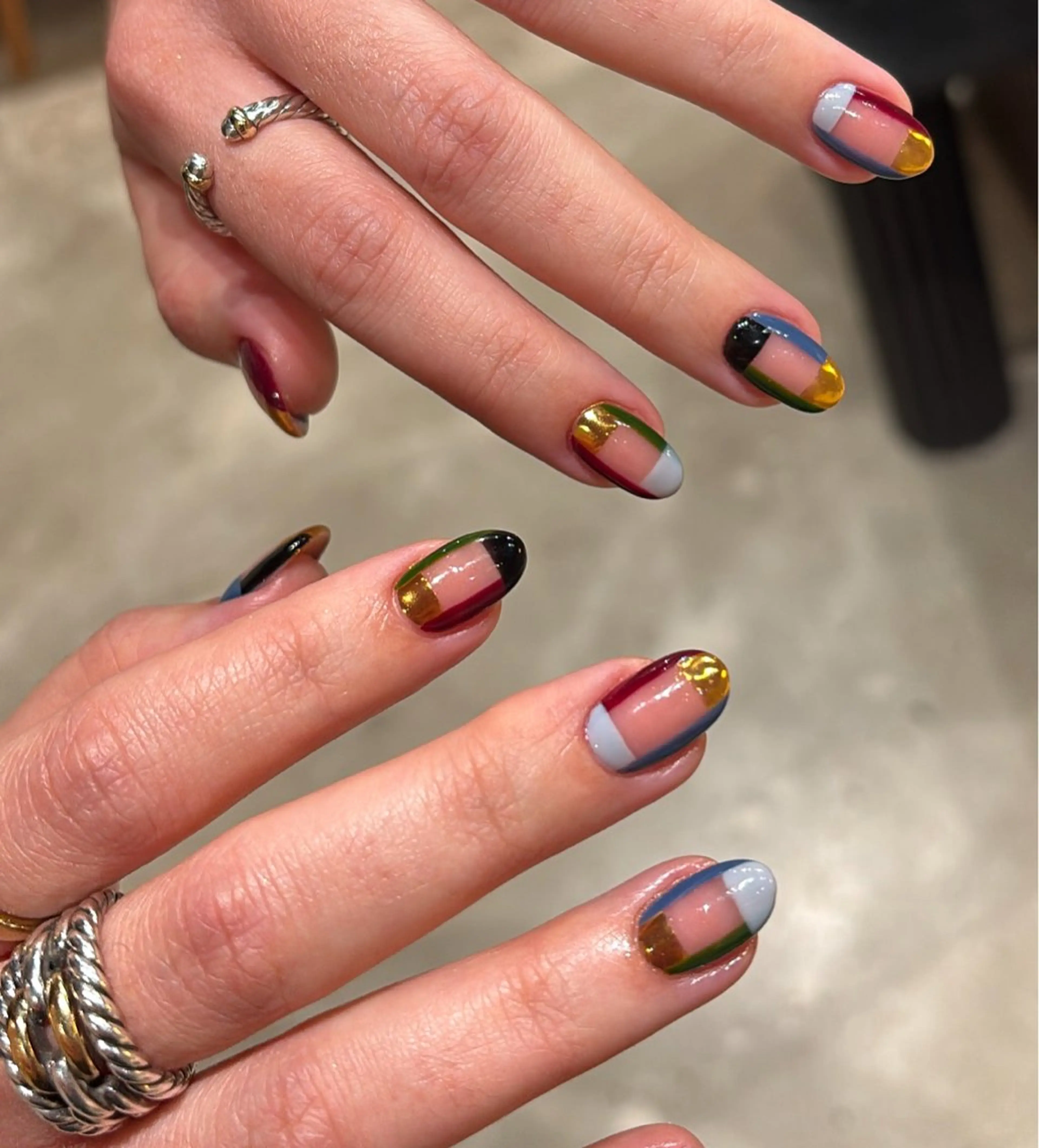 ネイル アートネイル オーロラネイル チークネイル フレンチネイル ガラスフレンチ ハンドネイル 🎀🎀YooLi Nail Salonのネイルデザイン