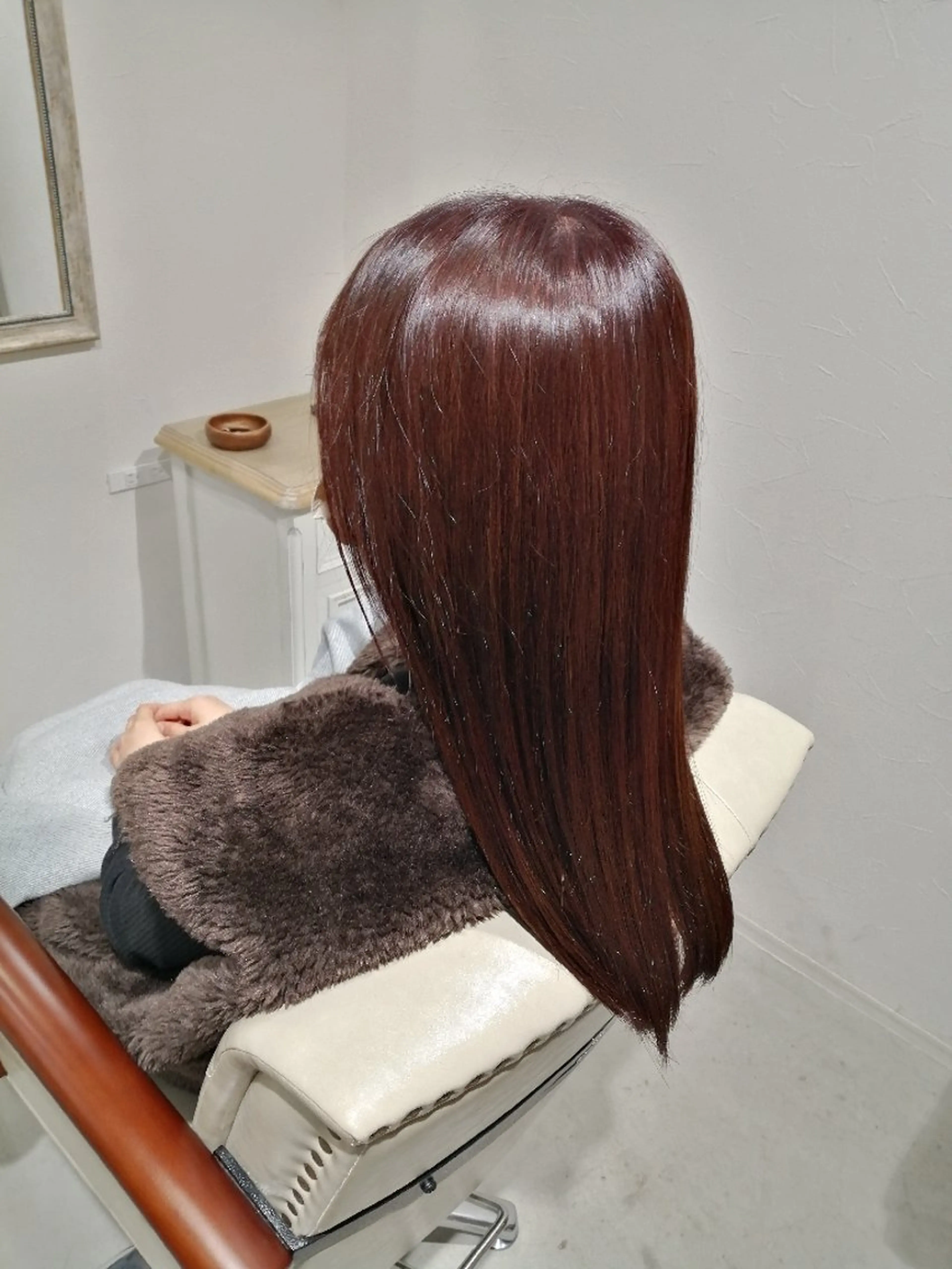 ロング カラー ブラウンカラー ピンクカラー ピンクブラウン 福永 ちひろのヘアスタイル