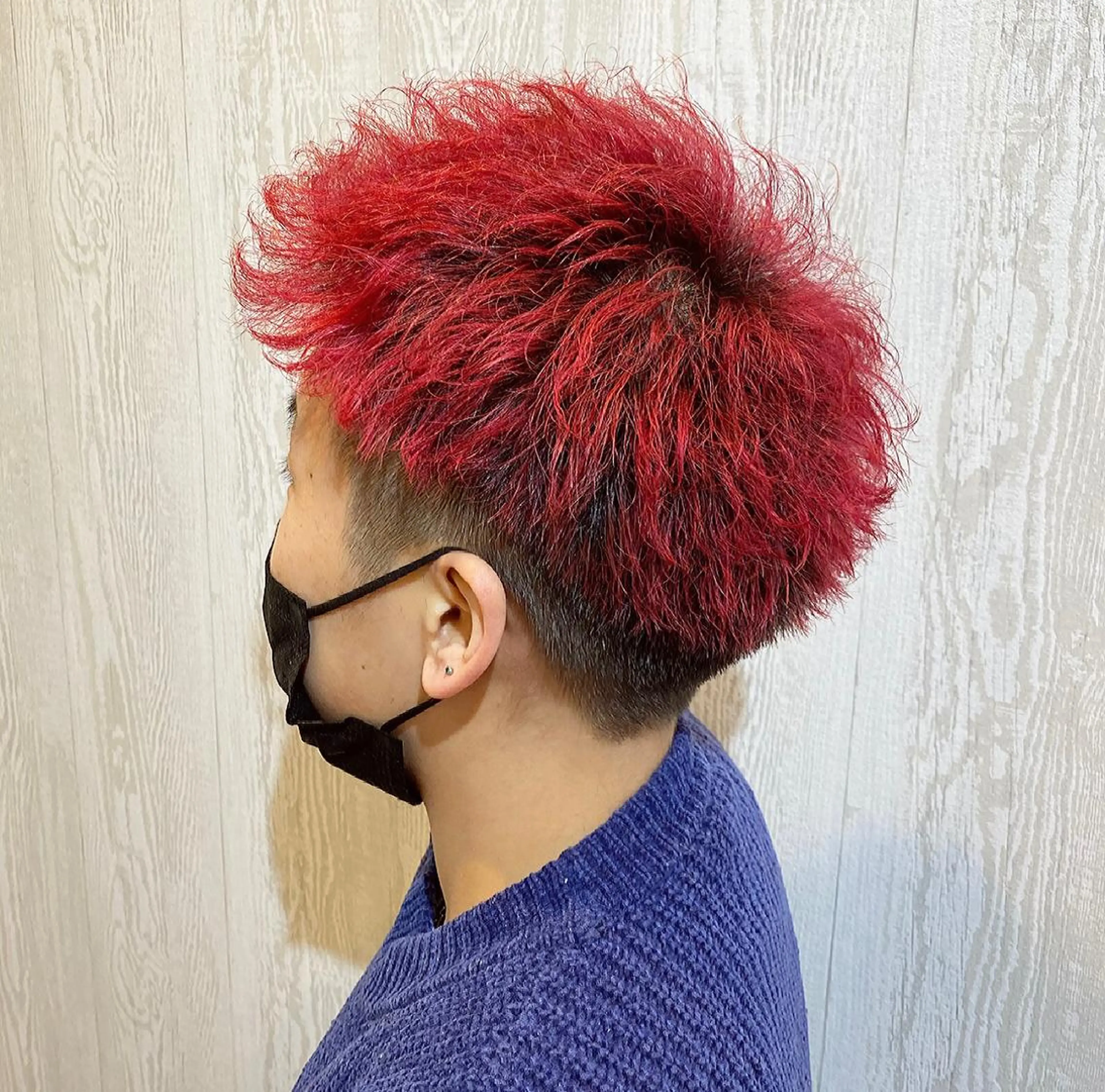 ショート カラー パーマ メンズ メンズブリーチ ブリーチ レッドカラー カット ヘアカラー トリートメント TELA  HAIR 土浦所属・TELA HAIR 副代表　岡田のヘアスタイル