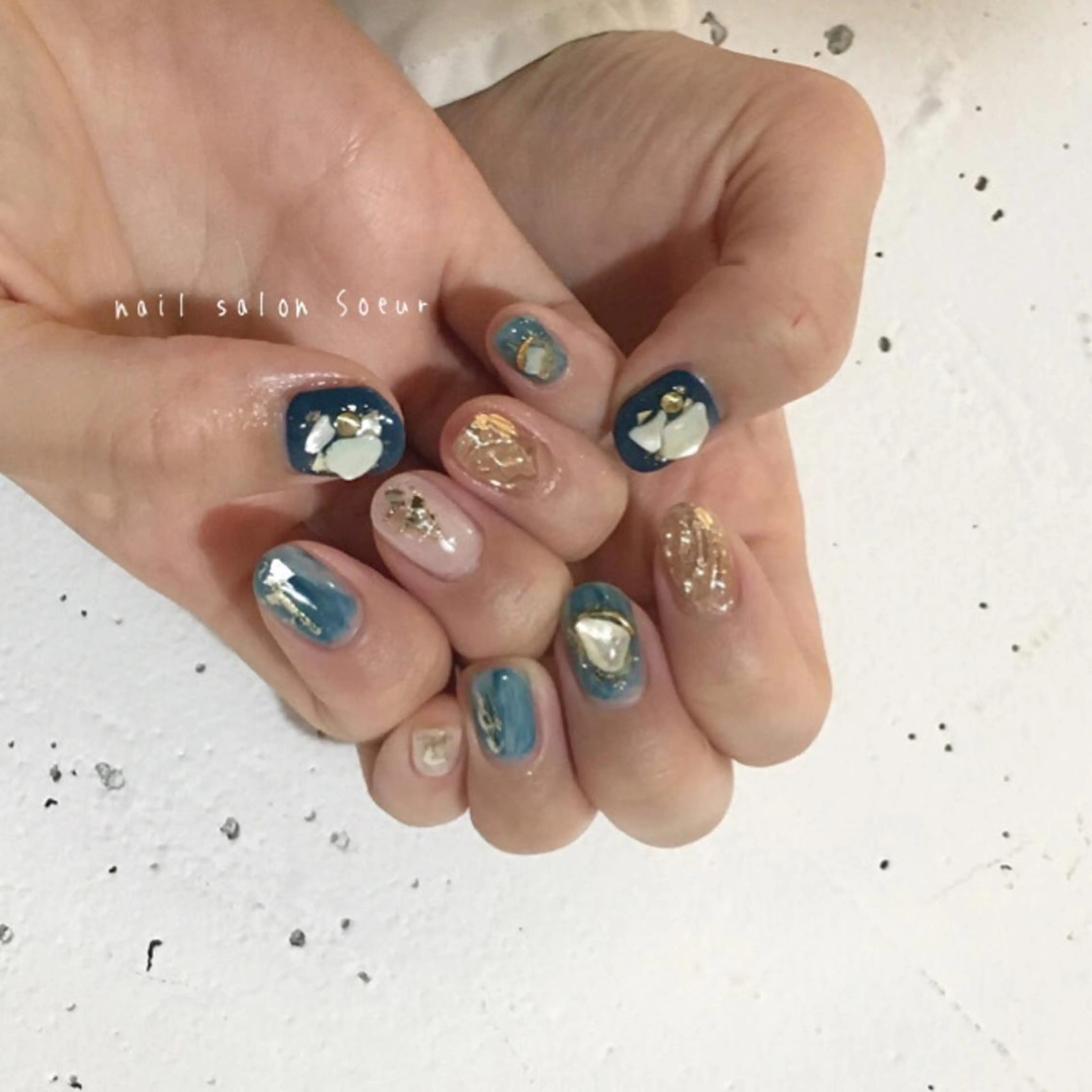 ネイル アートネイル 長さ出し ジェルネイル マットネイル ミラーネイル ハンドネイル nail salon Soeurのネイルデザイン