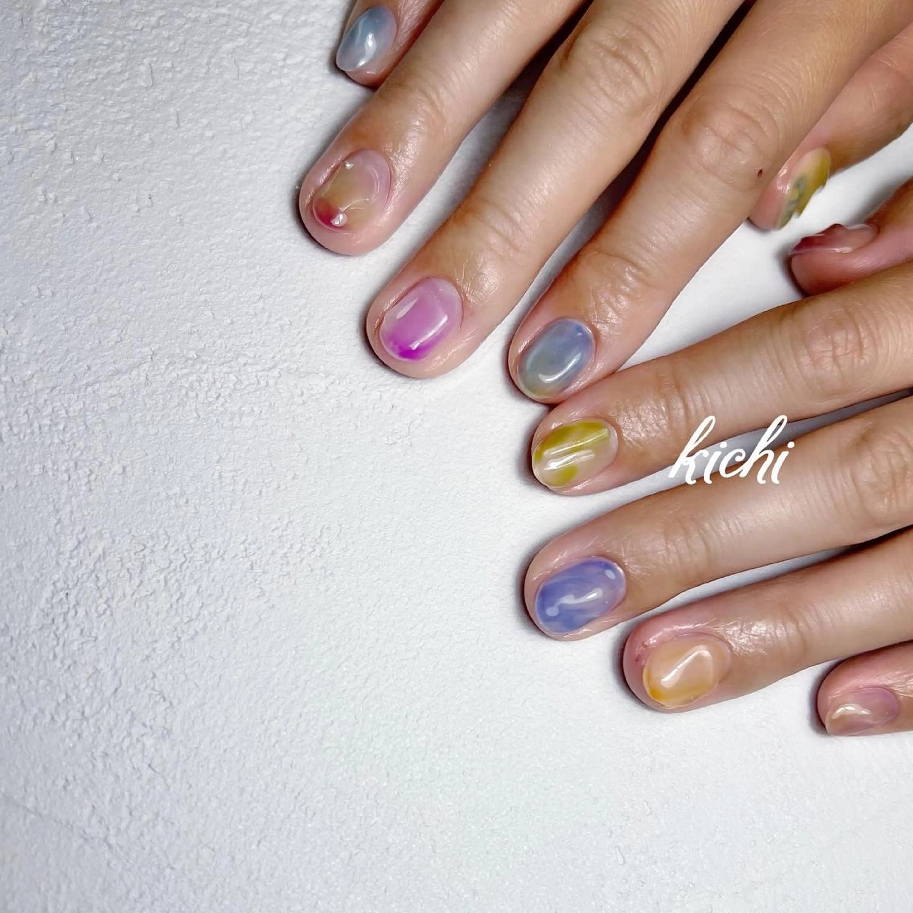 ネイル ジェルネイル 持ち込み ニュアンスネイル パラジェル 夏ネイル kichi・:* みじゅのネイルデザイン