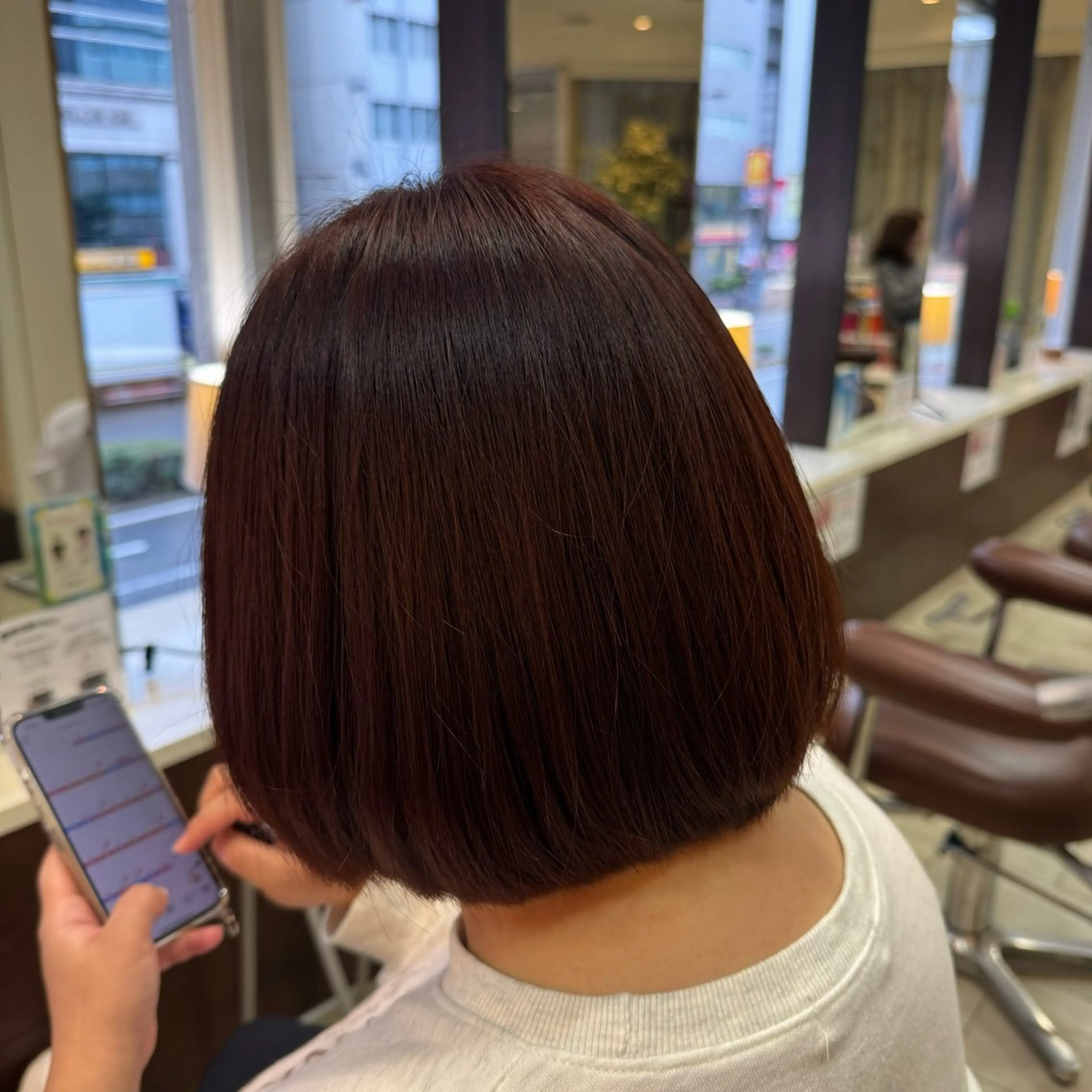 ミディアム カラー カット ヘアカラー 西村 亜弥のヘアスタイル