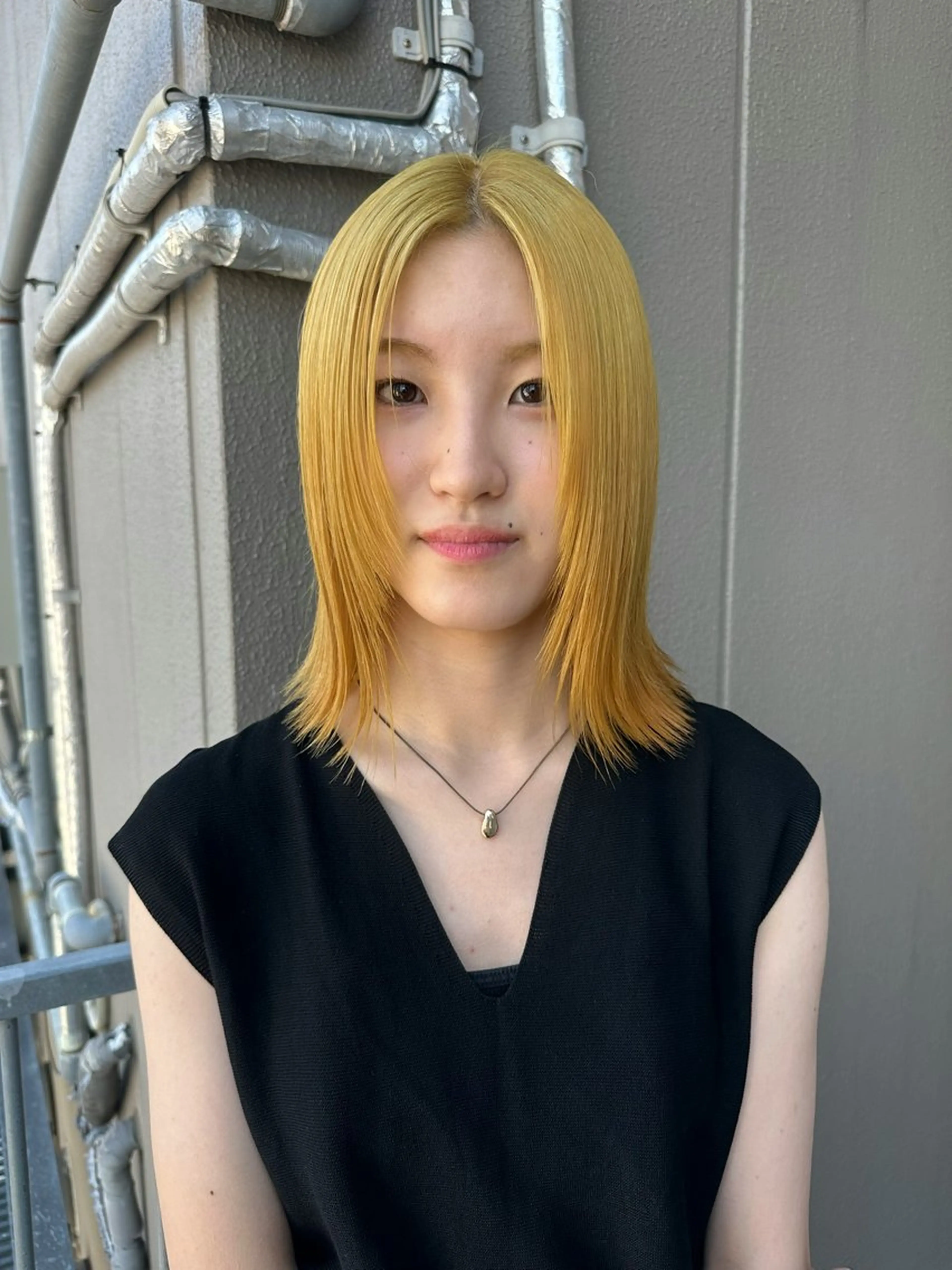 ミディアム カラー ヘアカラー トリートメント フジタ イロハのヘアスタイル