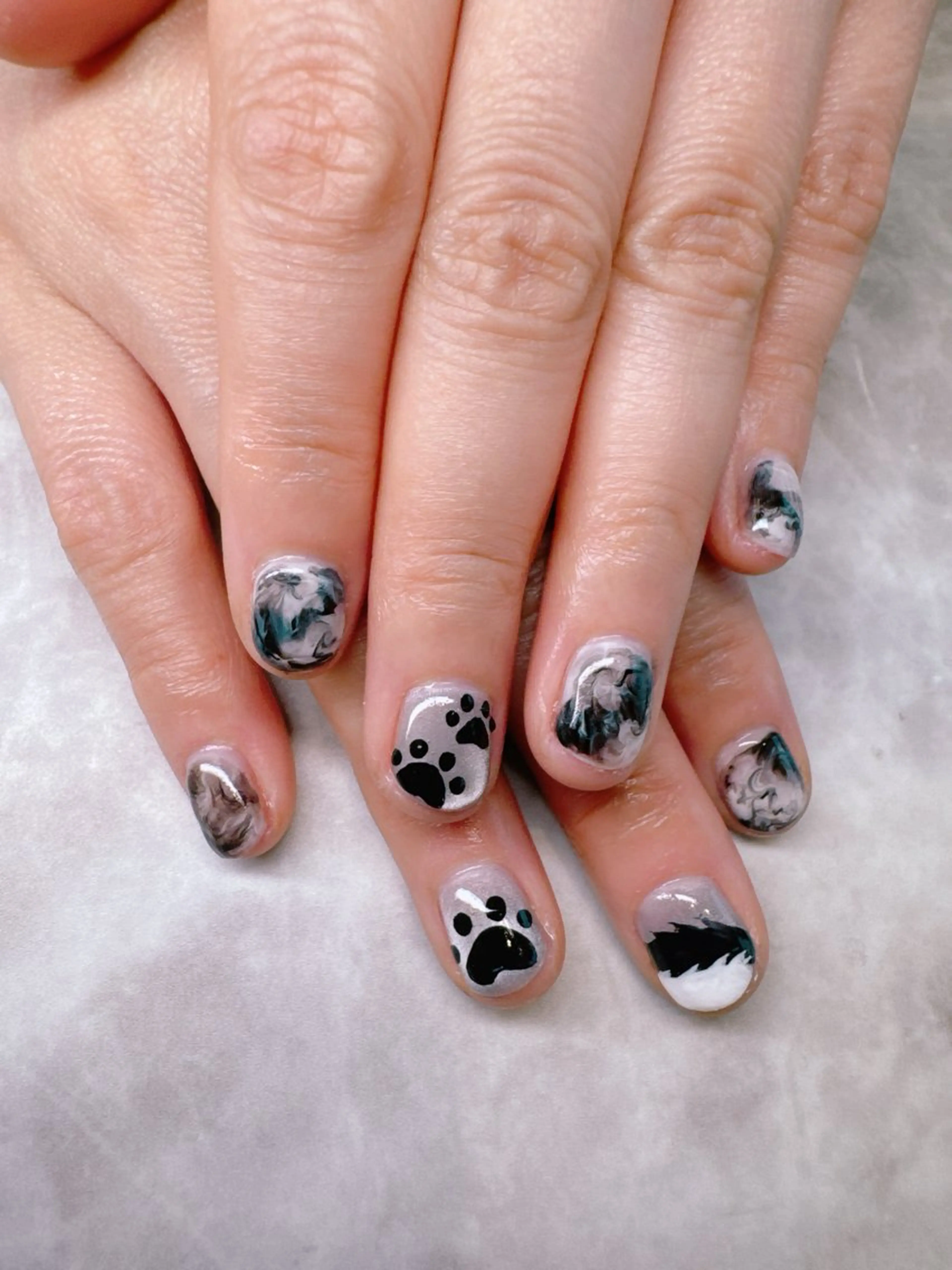 ネイル マグネットネイル ニュアンスネイル ハンドネイル olim nailspaceのネイルデザイン