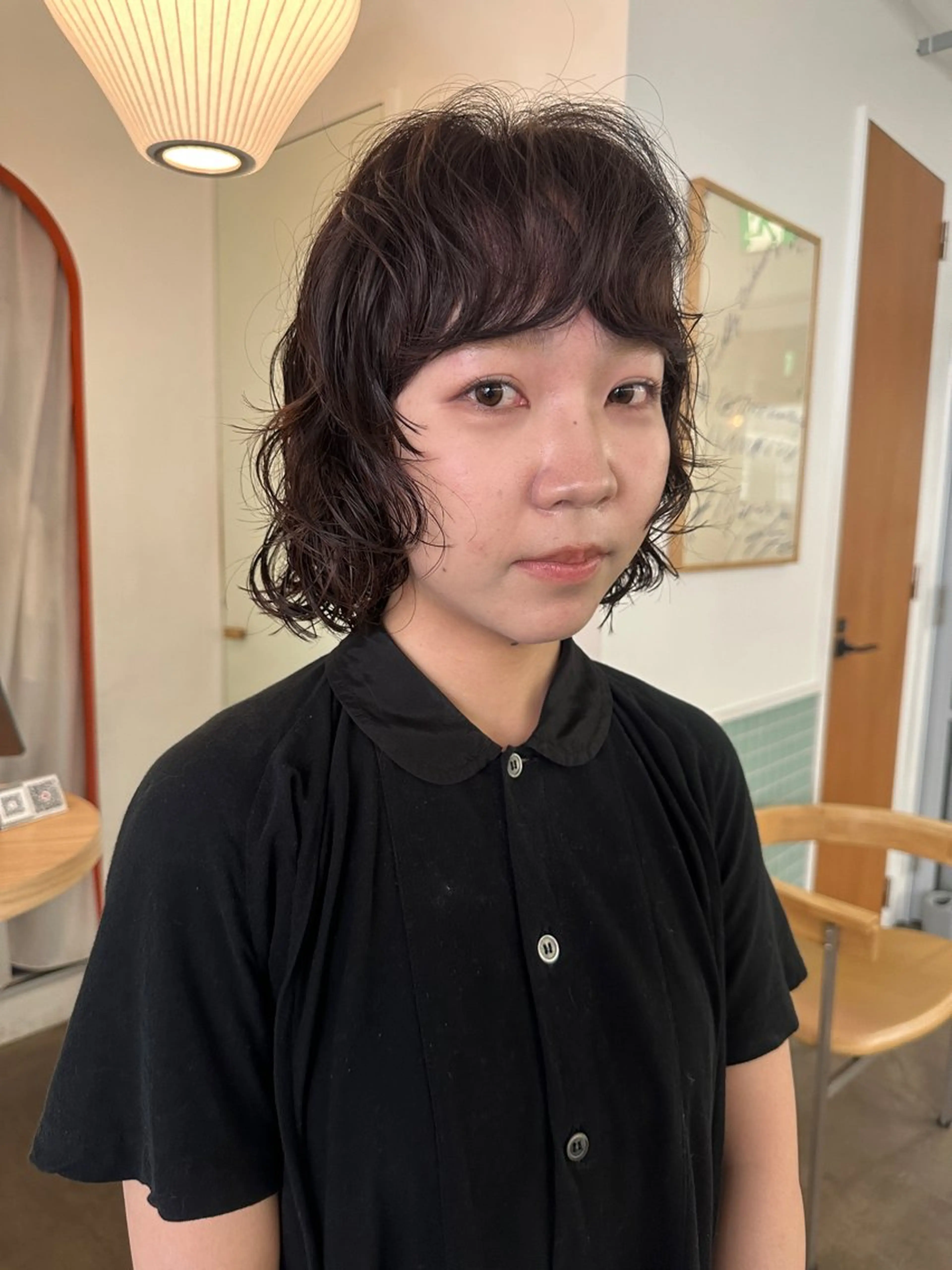 ショート カラー パーマ カット ヘアカラー パーマ ボブ/レイヤー/ケア パーマ/透明感カラーのヘアスタイル