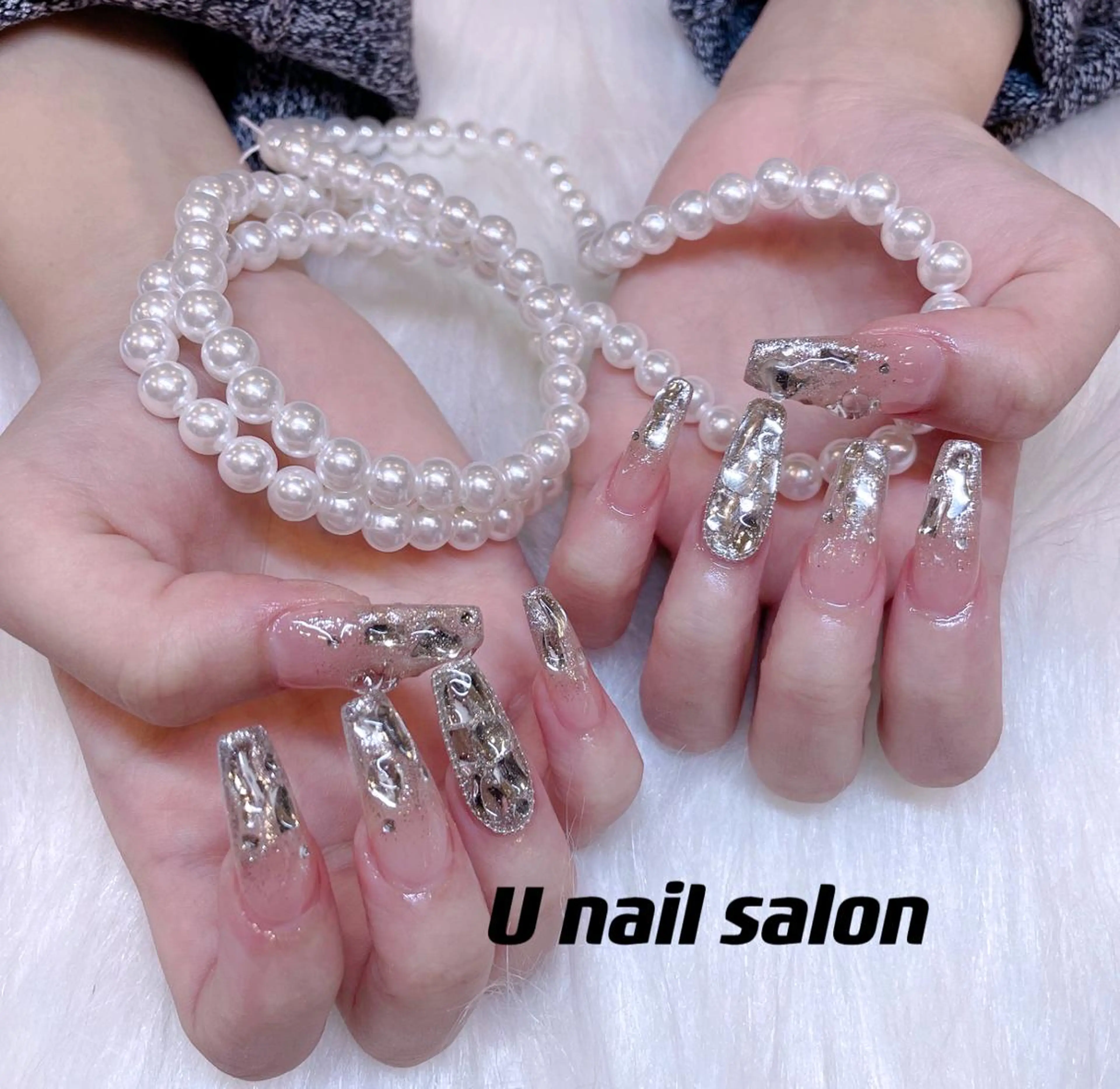 ネイル アートネイル 韓国ネイル 水色 スカルプネイル シンプルネイル ハンドネイル 🎀Nail新宿店 Aliceのネイルデザイン