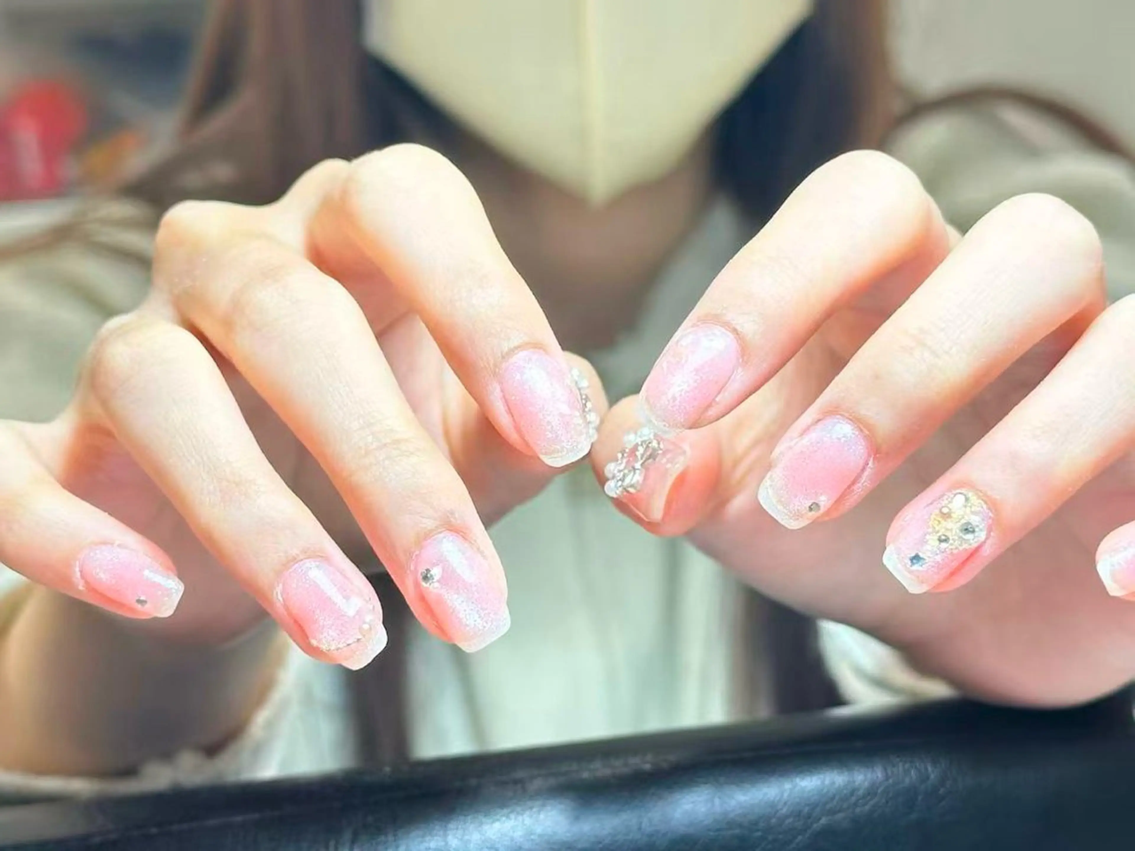 ネイル アートネイル 韓国ネイル 持ち込み ニュアンスネイル ワンカラーネイル イブ ネイリのネイルデザイン