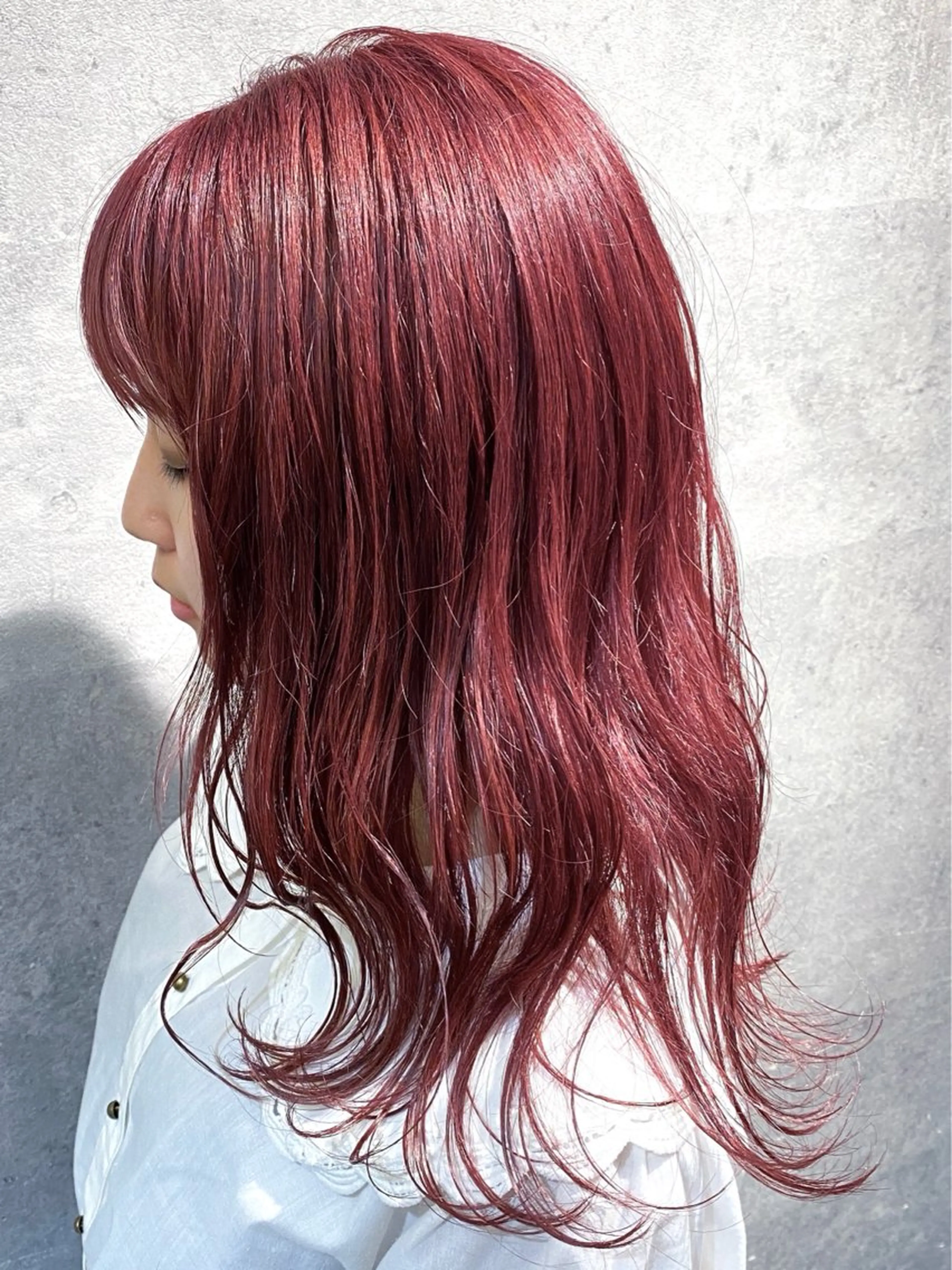 セミロング カラー ブリーチ 透明感カラー ピンクカラー カット ヘアカラー トリートメント LATTE所属・垢抜け顔周り／韓国 ヘア𝑺𝒂𝒌𝒊のヘアスタイル