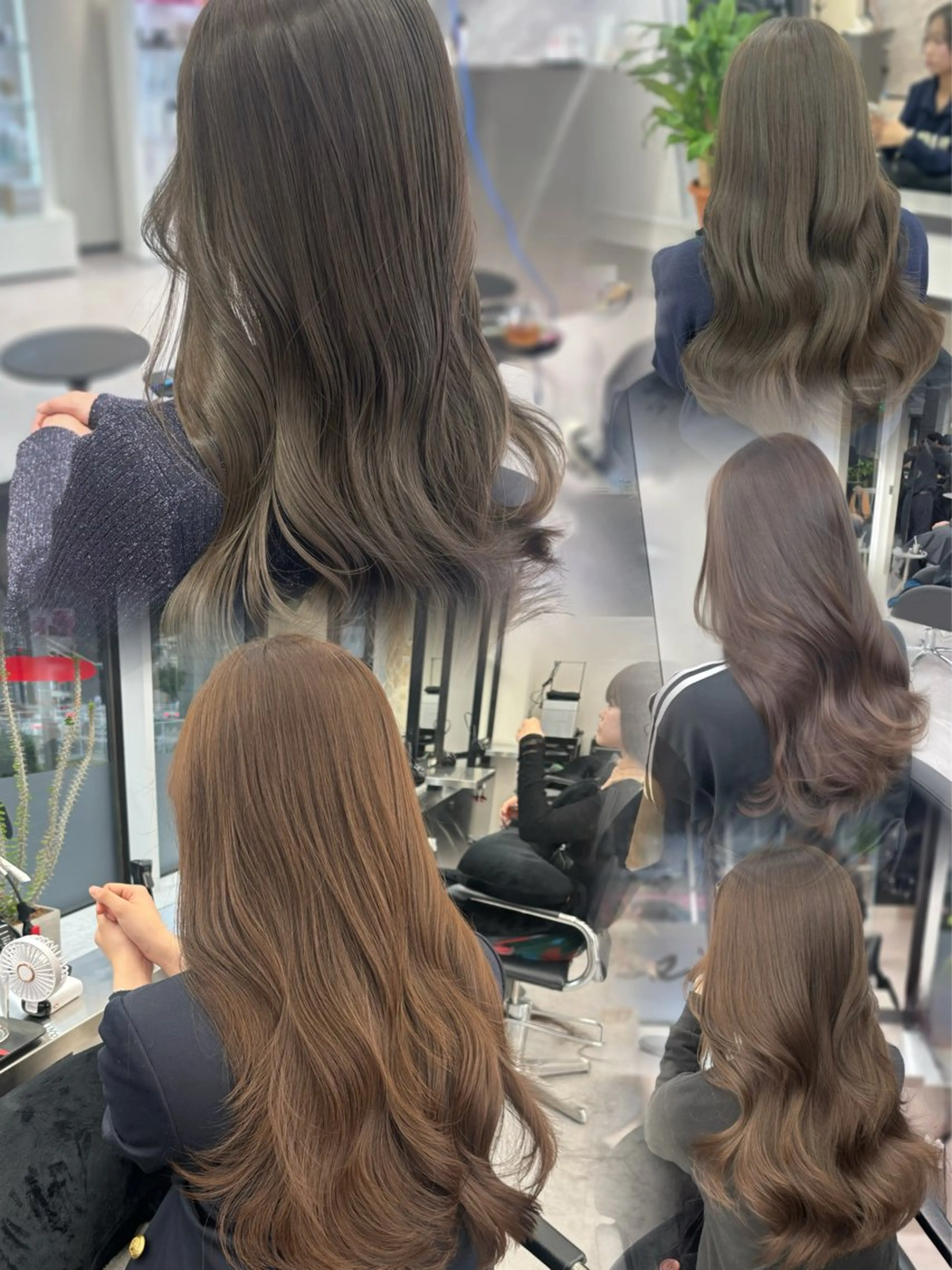 ロング カラー ヘアカラー トリートメント 髪質改善/赤み消し ブリーチなし心斎橋のヘアスタイル
