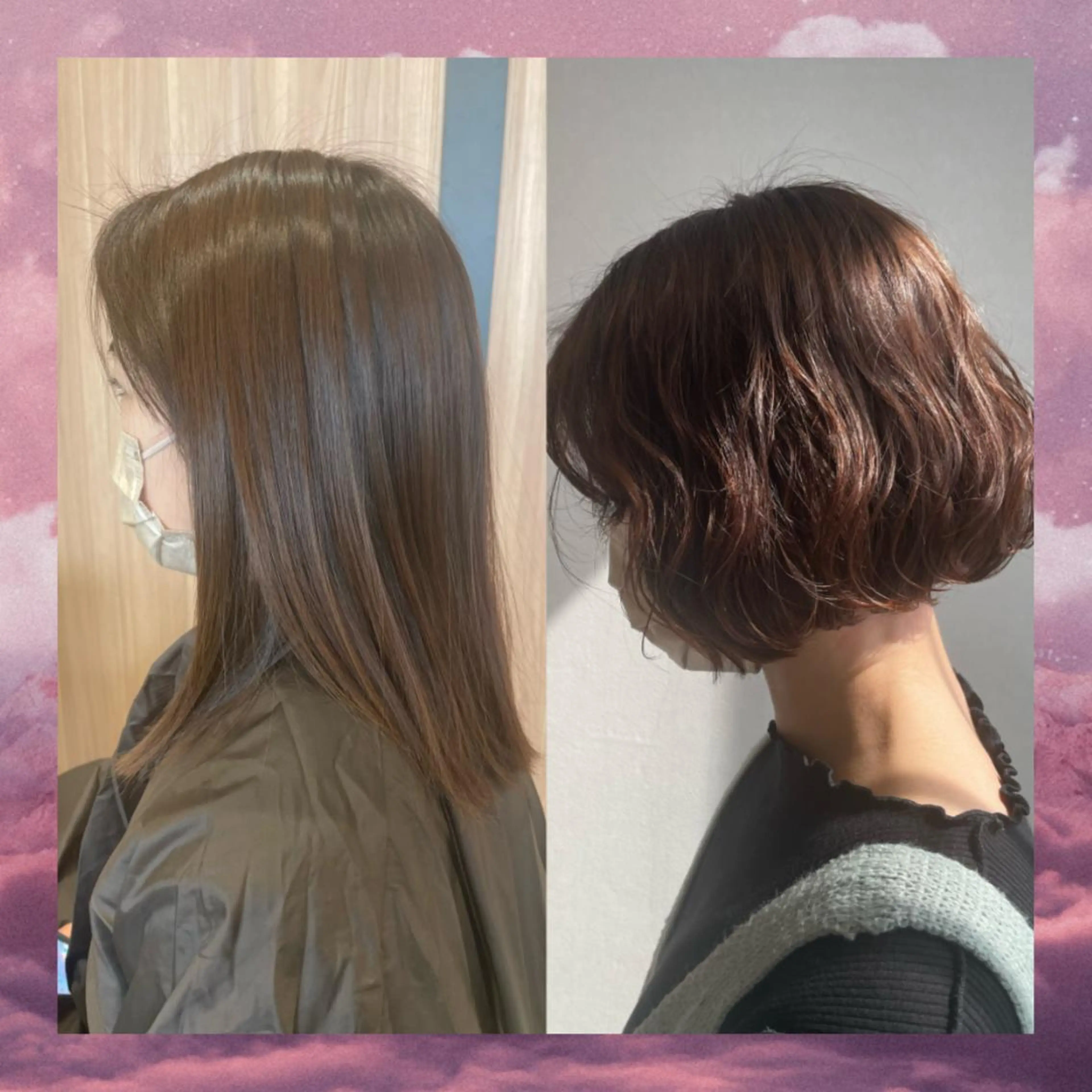 ショート パーマ ボブ 透け感カラー asukaのヘアスタイル