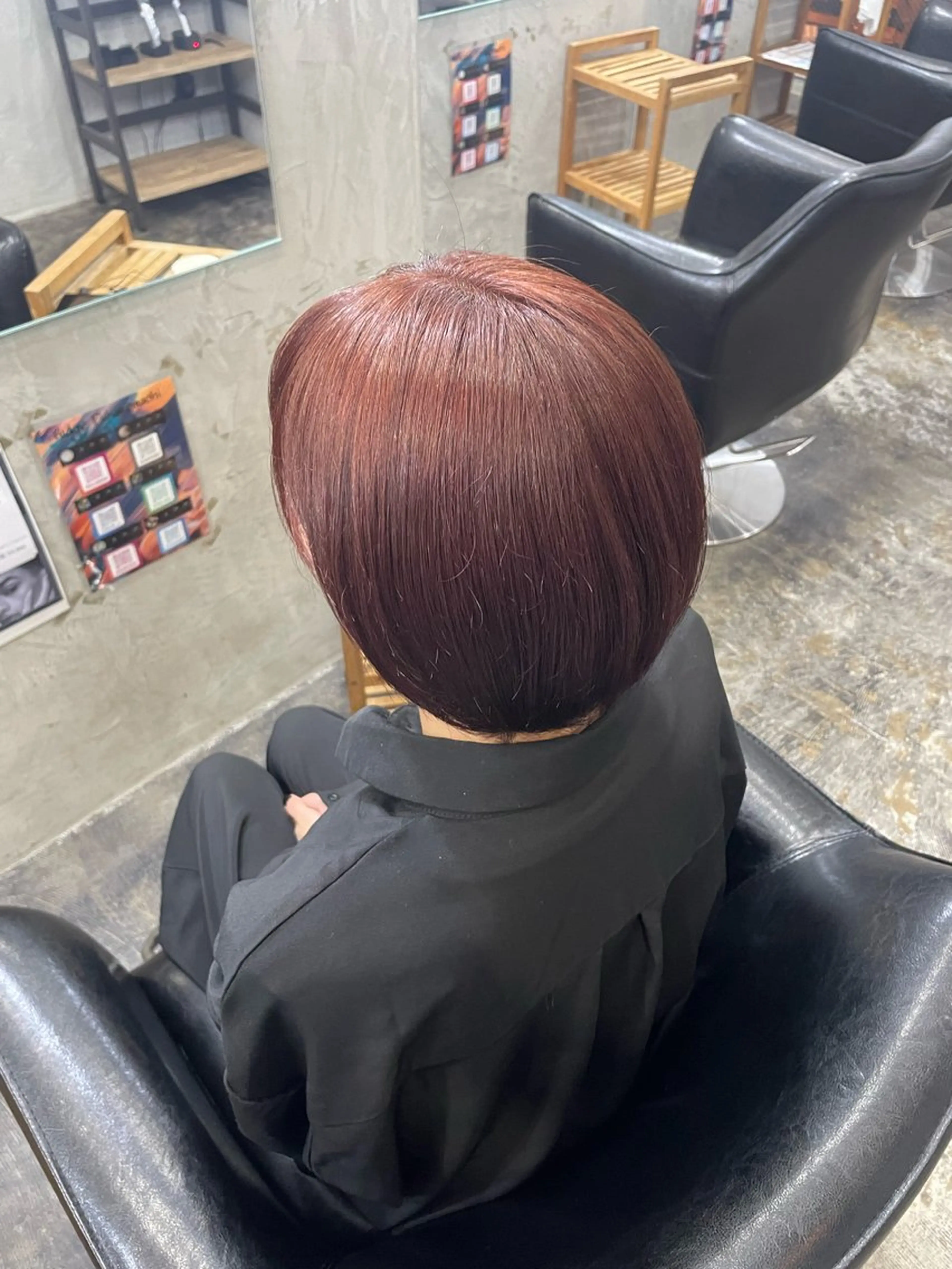 カラー ブリーチ ブリーチなしカラー レッドカラー MaisonHALU さくらのヘアスタイル