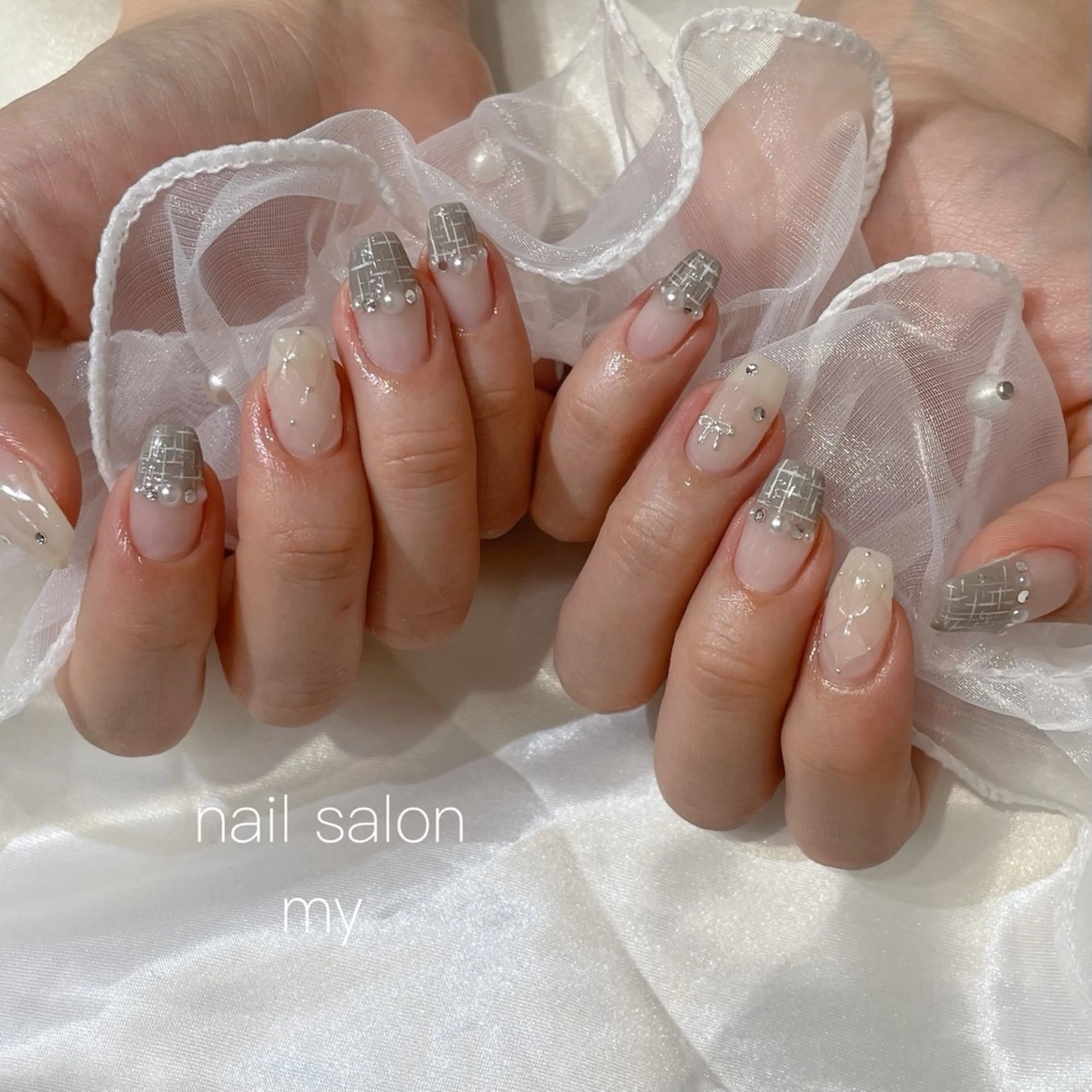 ネイル アートネイル ジェルネイル 韓国ネイル ミラーネイル ニュアンスネイル ハンドネイル Nail salon MY所属・NailSalon MYのネイルデザイン