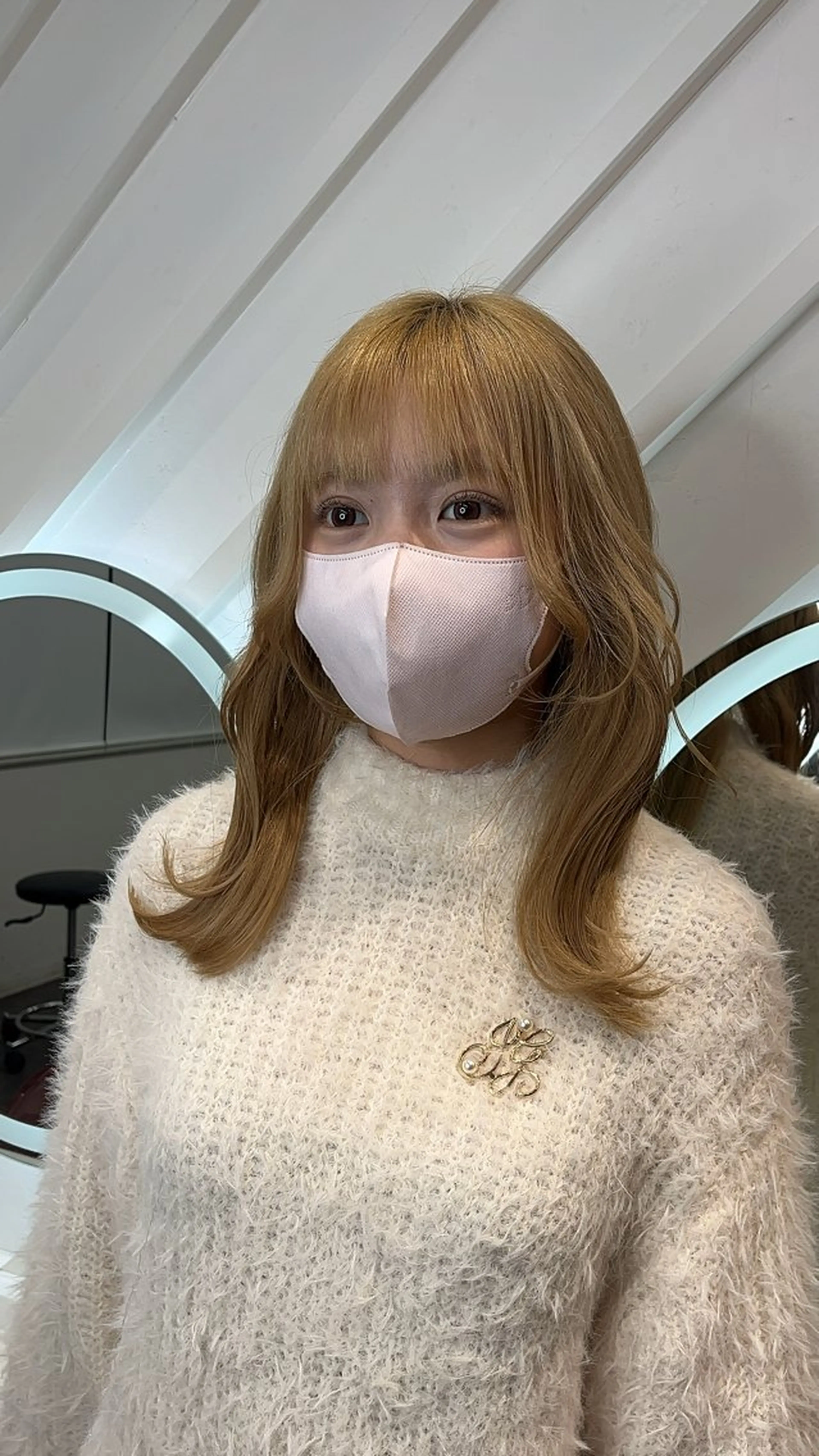 セミロング カット トリートメント 山崎/韓国縮毛矯正 レイヤー髪質改善のヘアスタイル