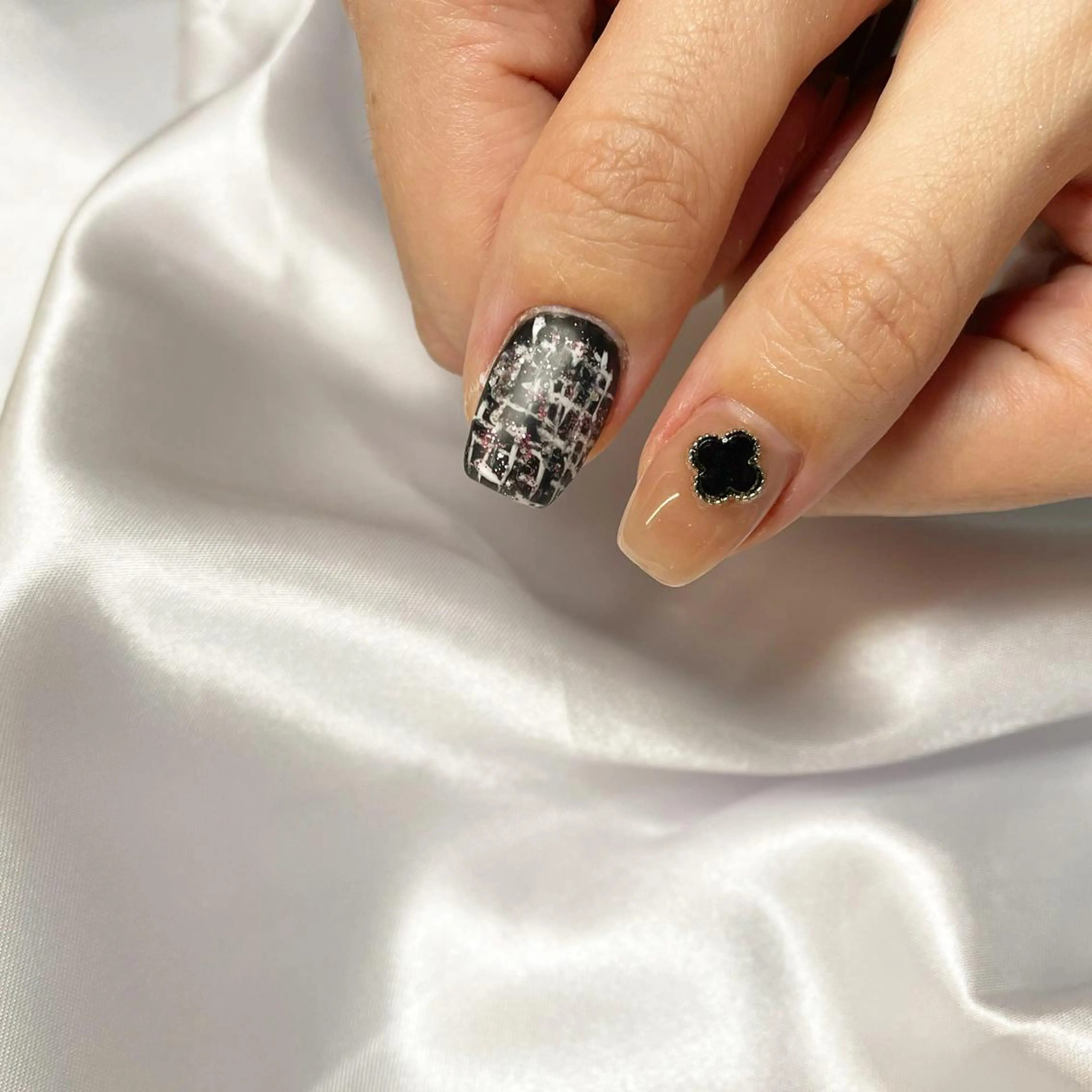 ネイル ツイードネイル 韓国/網紅/パーツ M-salonのネイルデザイン