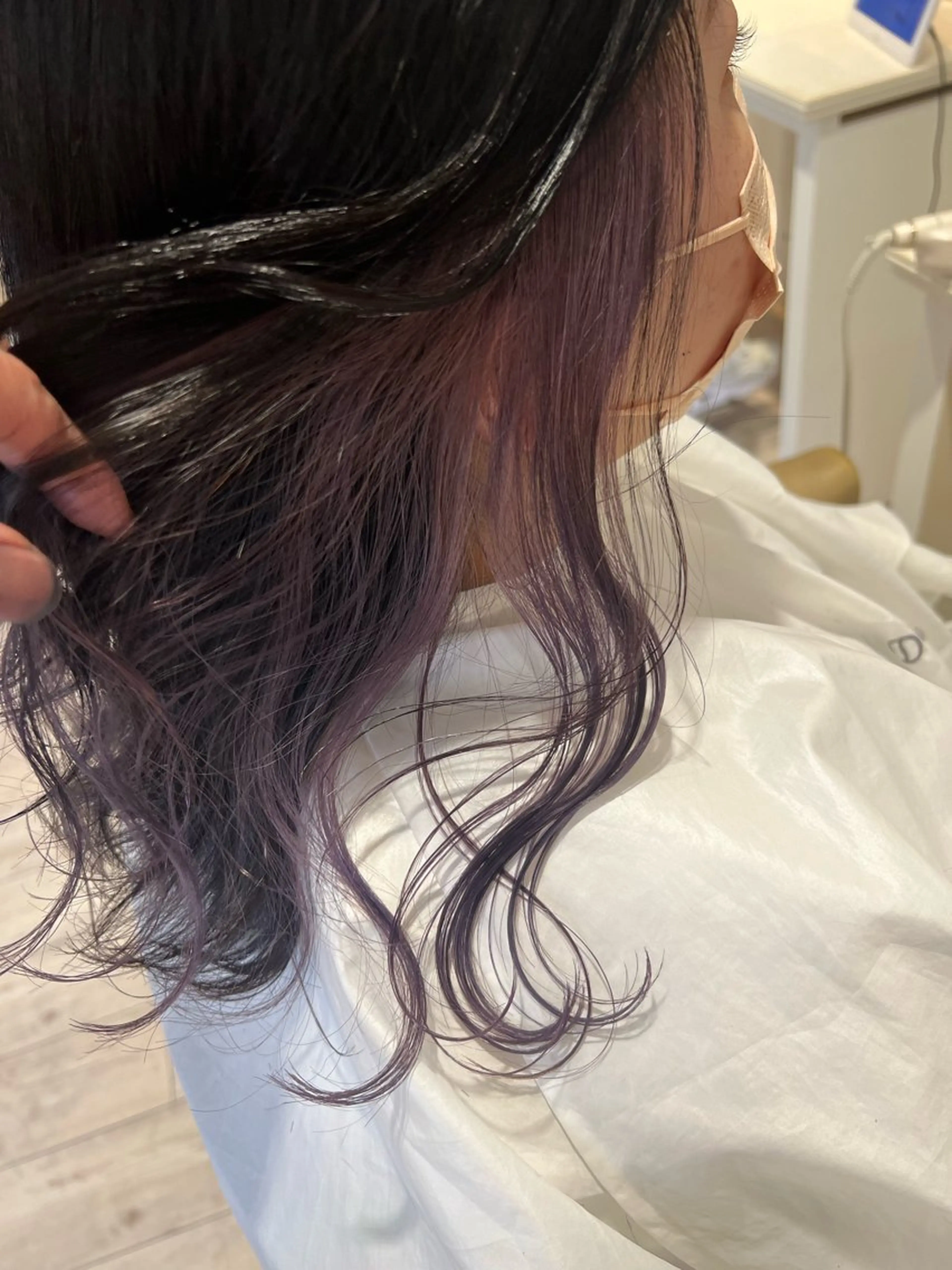 セミロング カラー インナーカラー ラベンダーカラー Mirror'所属・韓国ヘア/ショート 押本恵一のヘアスタイル
