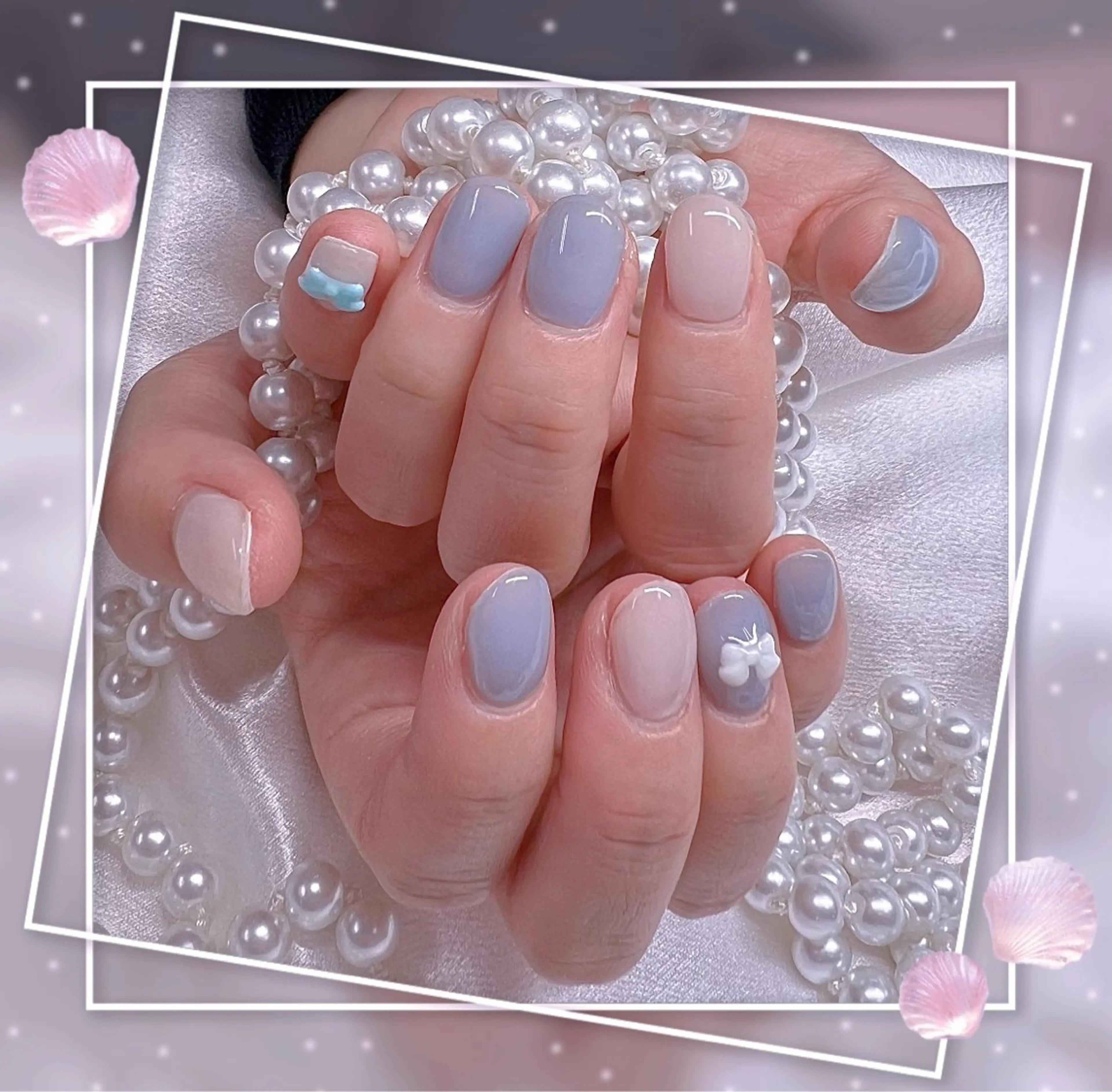ネイル グラデーション キラキラネイル 韓国ネイル マグネットネイル ピンク ハンドネイル Chill Nailsalonのネイルデザイン
