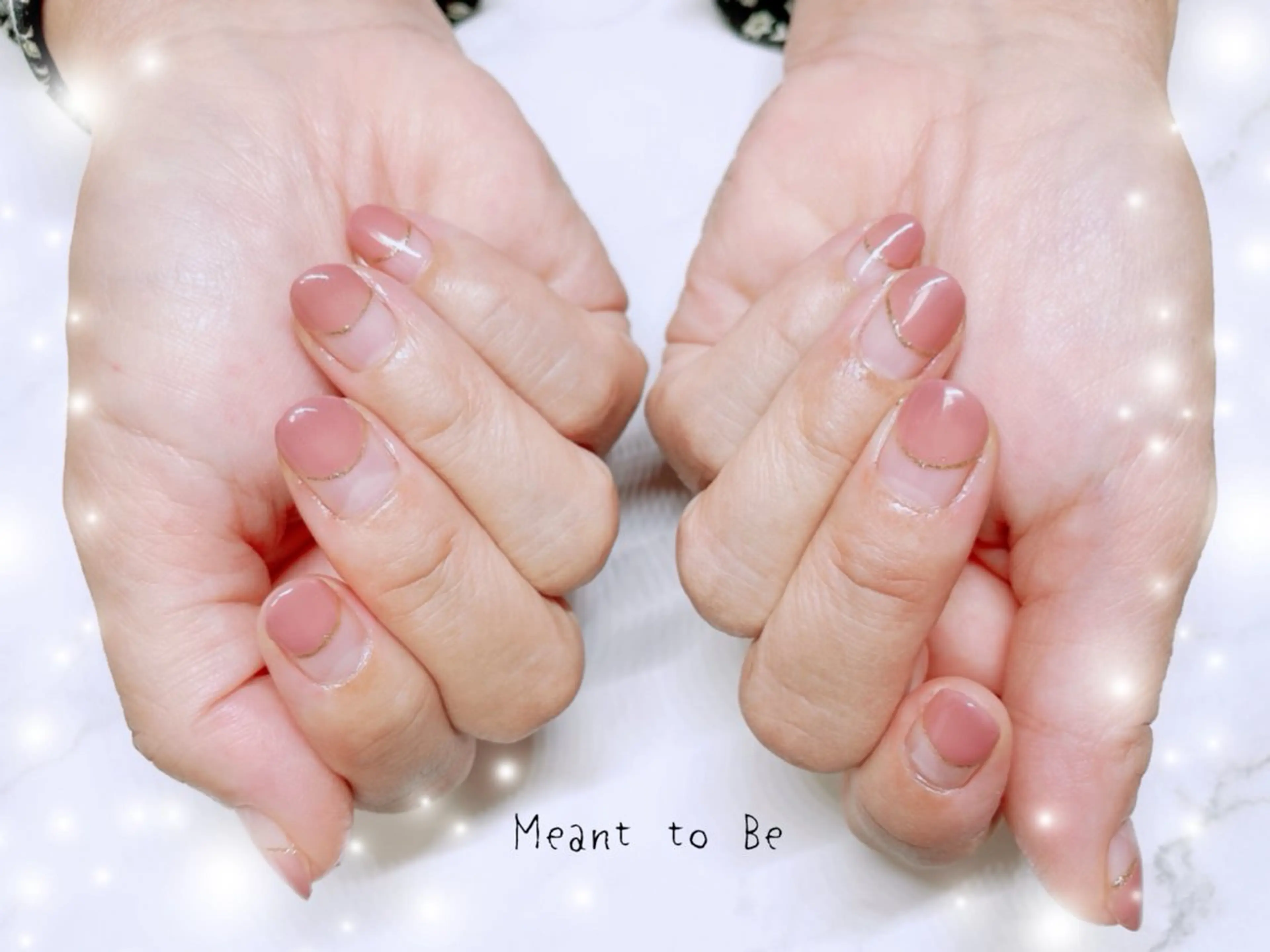 ネイル アートネイル ゴールド ピンク Meant to Be〜ご縁に感謝〜のネイルデザイン