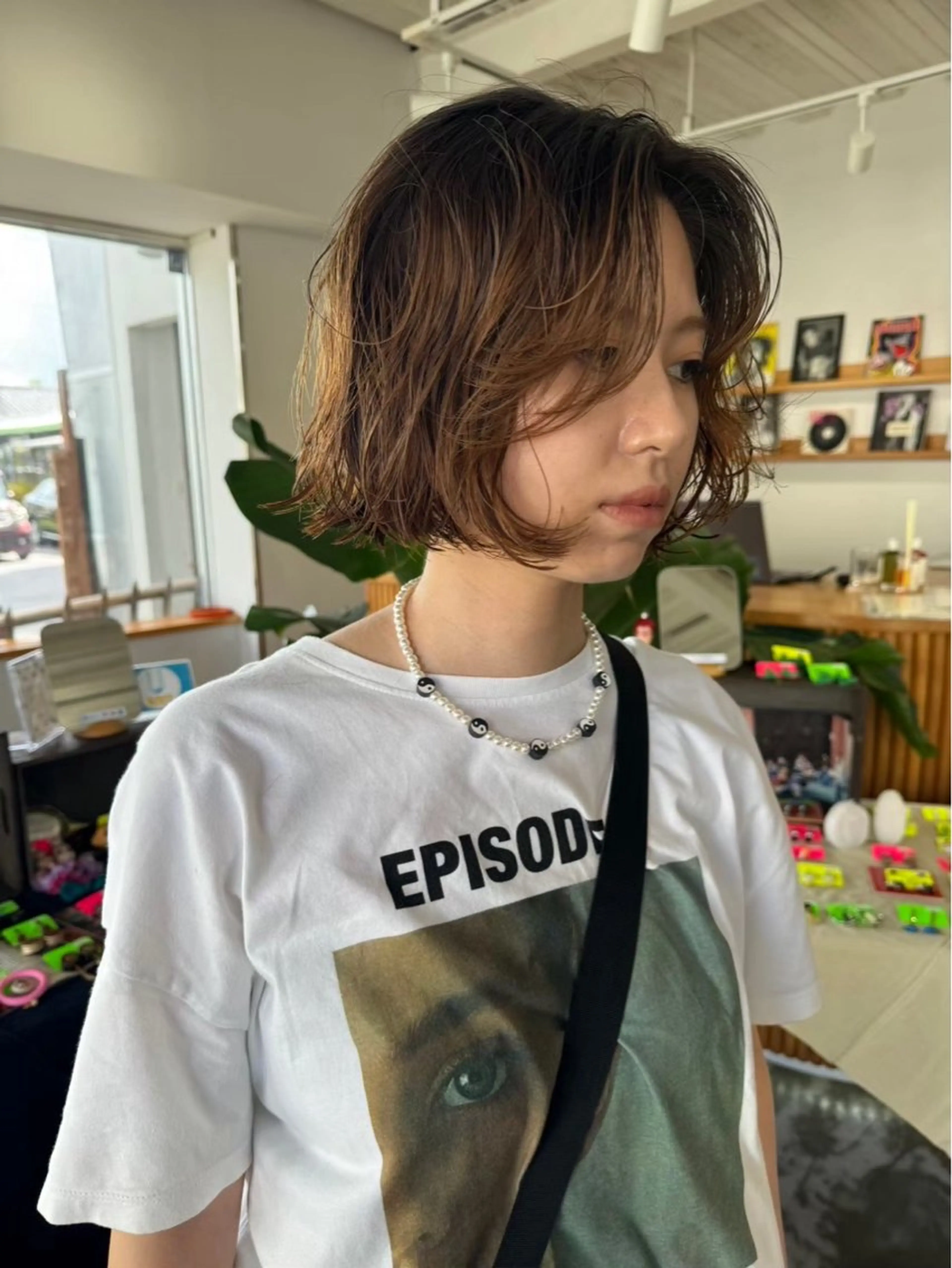 ミディアム アッシュ ボブ AOI✖️ BY MY SIDEのヘアスタイル