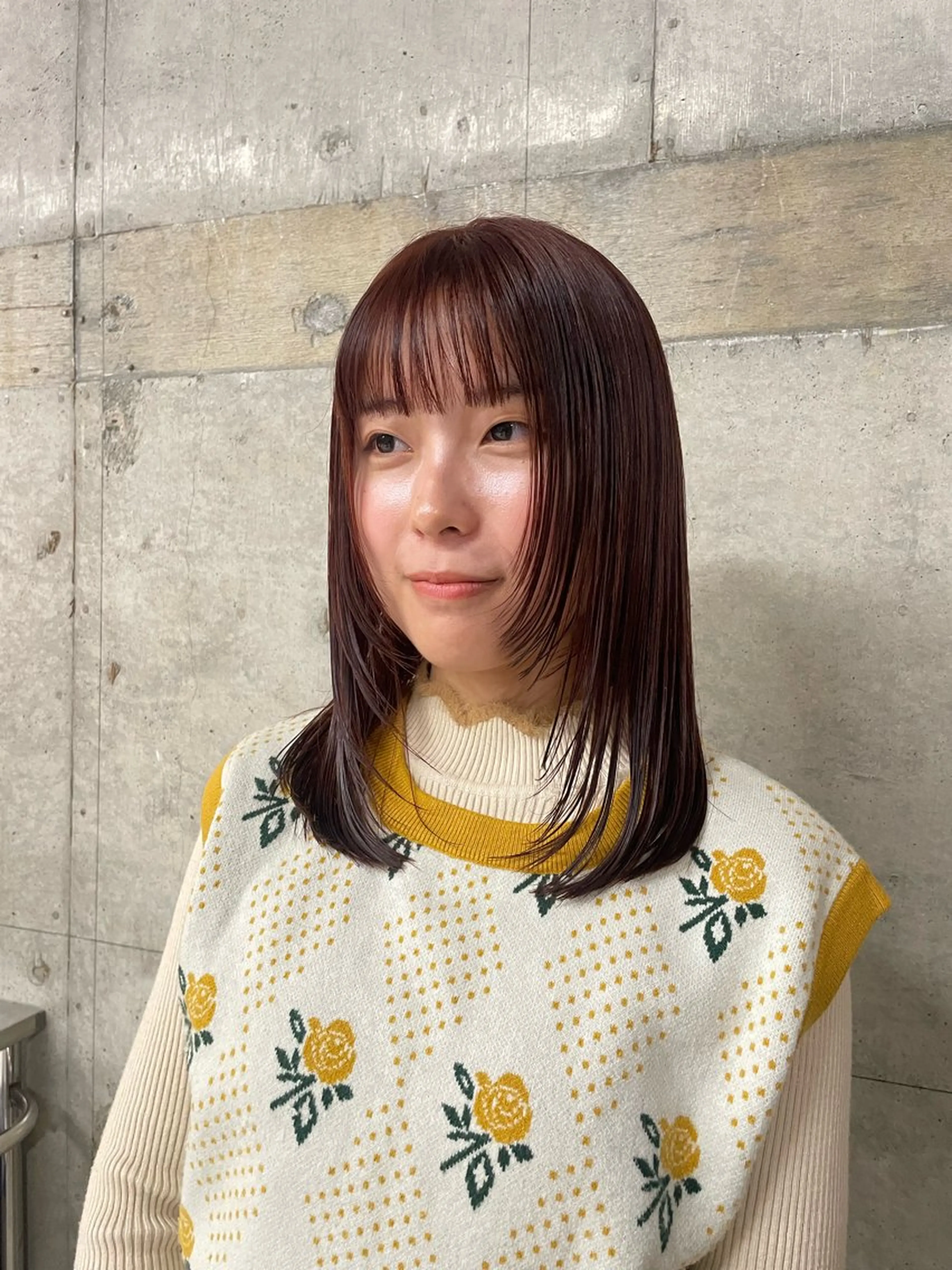 セミロング カラー 鮫島 竜海のヘアスタイル