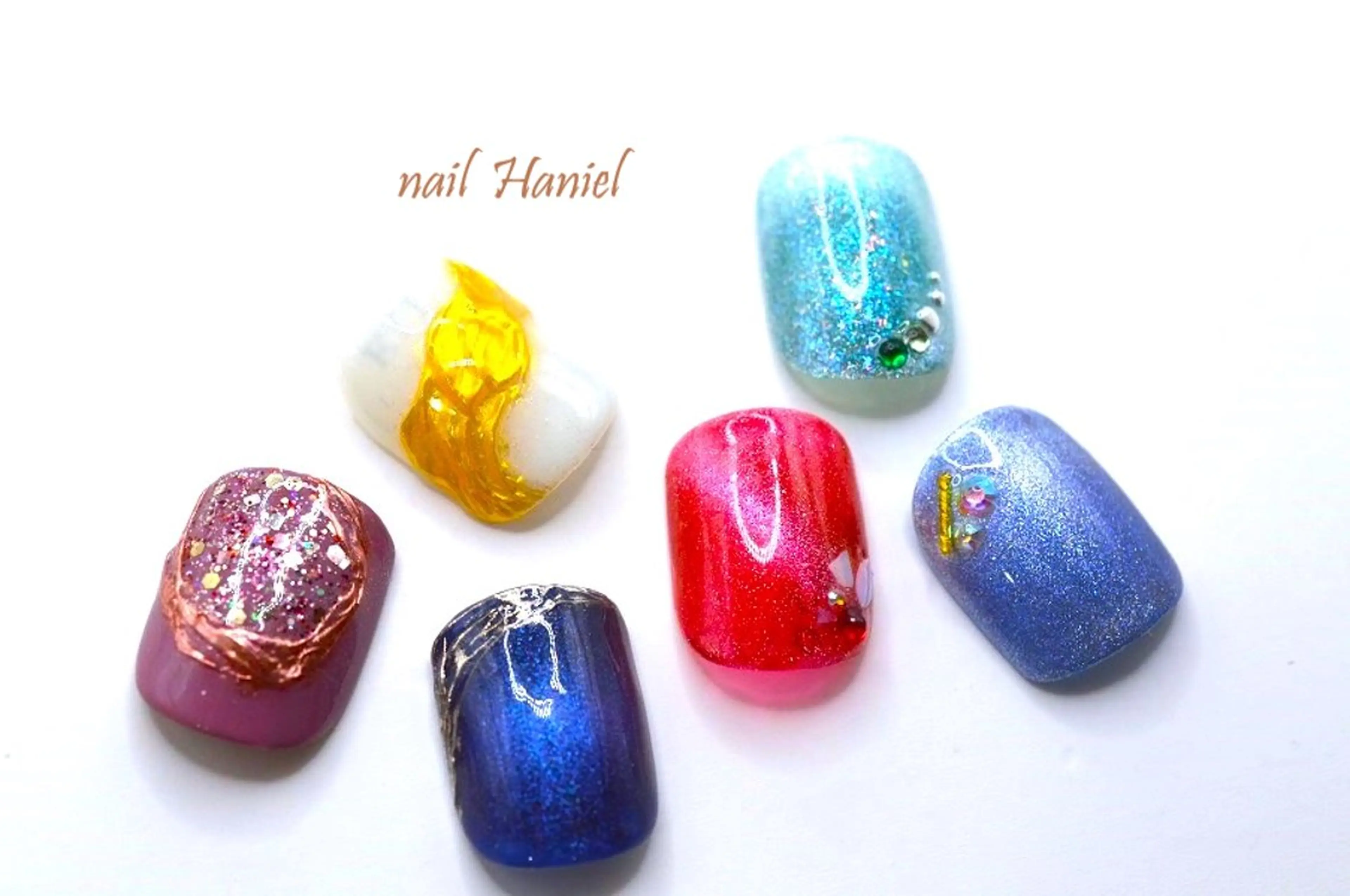 ネイル アートネイル フットネイル ジェルネイル グラデーション マグネットネイル フットネイル nail Haniel所属・半蔵門サロンハニエル 魅神 ちよのネイルデザイン