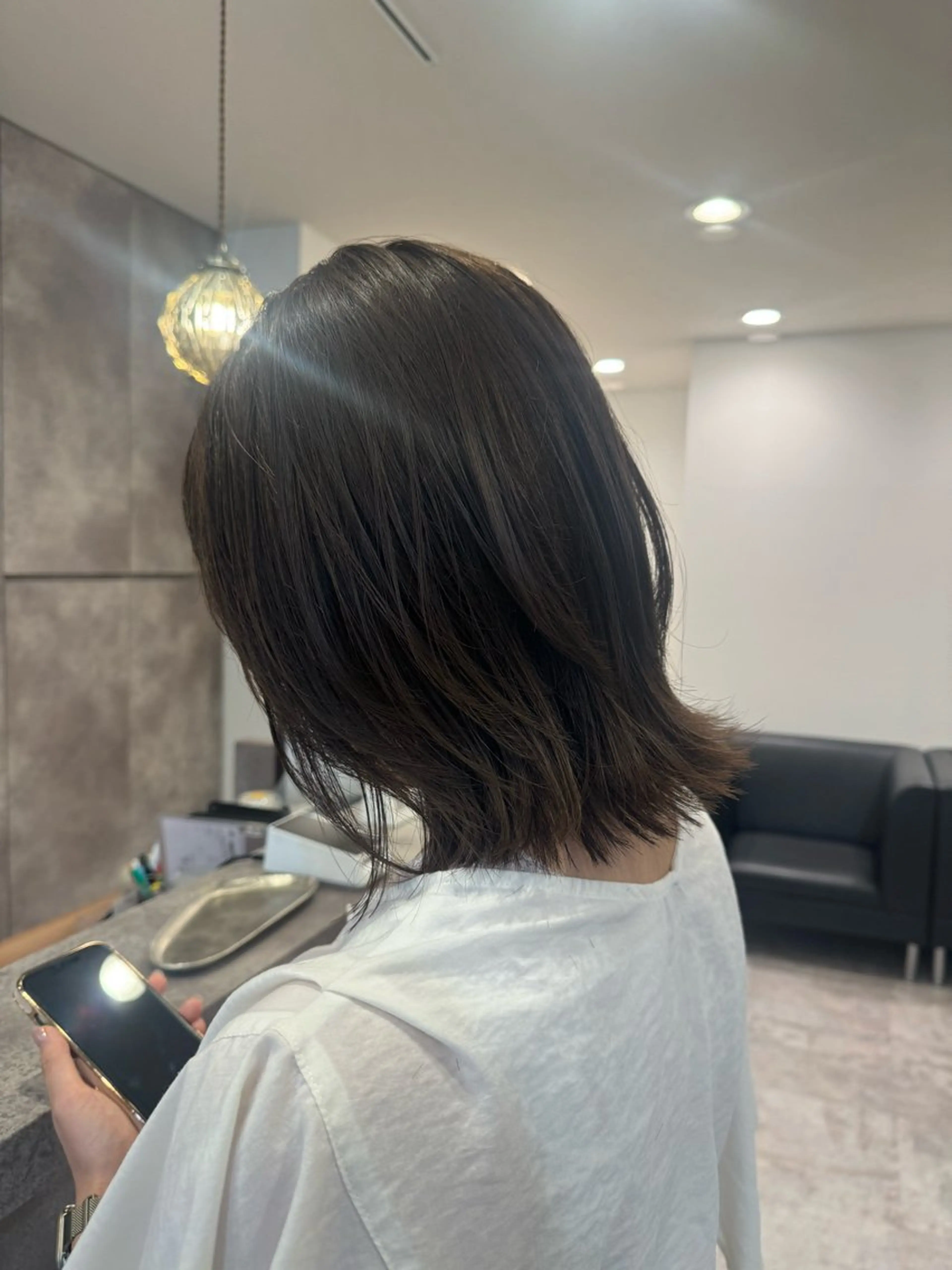 ミディアム くびれヘア カット 北川 栞菜のヘアスタイル