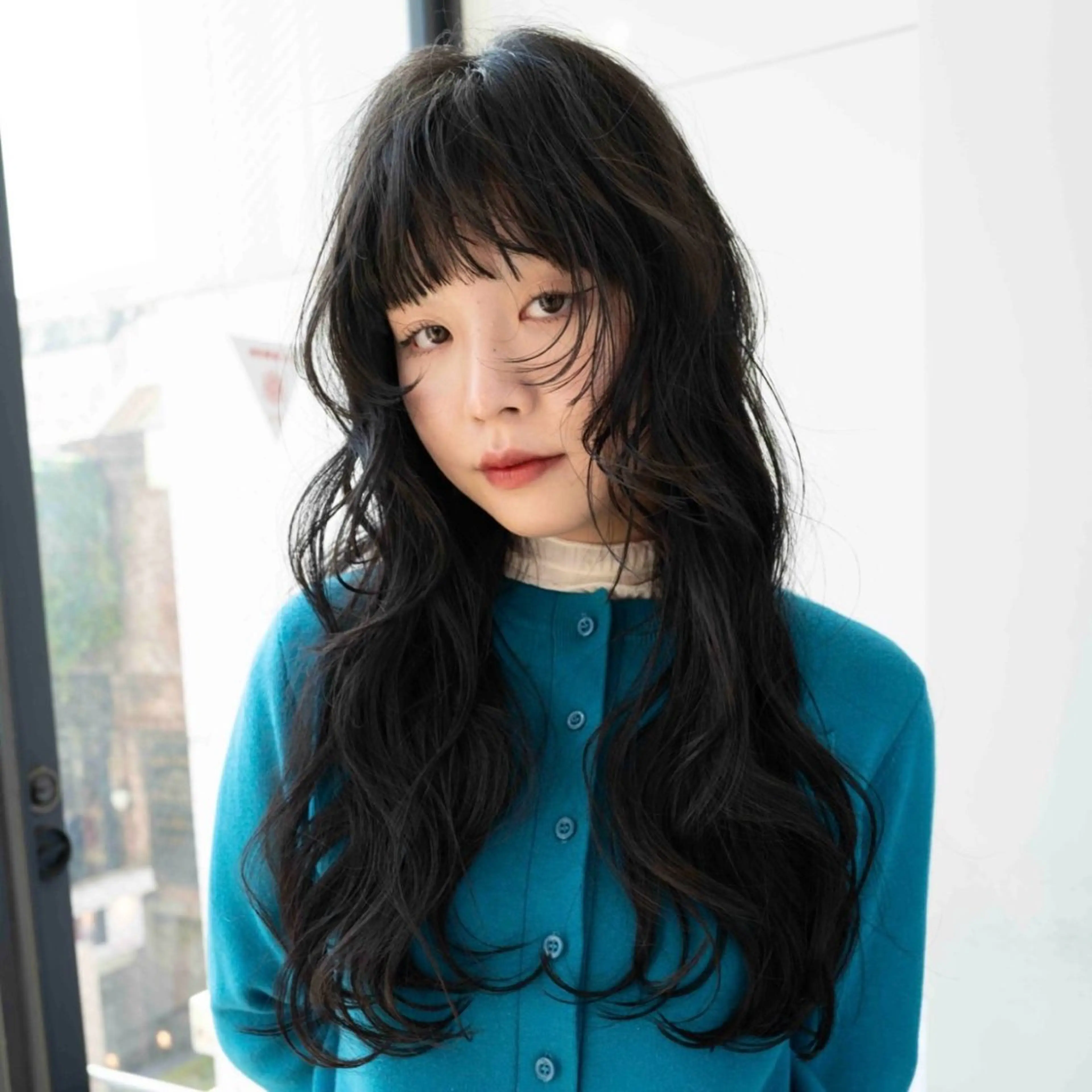 ロング パーマ 姫カット レイヤーカット ロング カット パーマ トリートメント レイヤー/パーマ/ 艶カラー/💚千琴のヘアスタイル