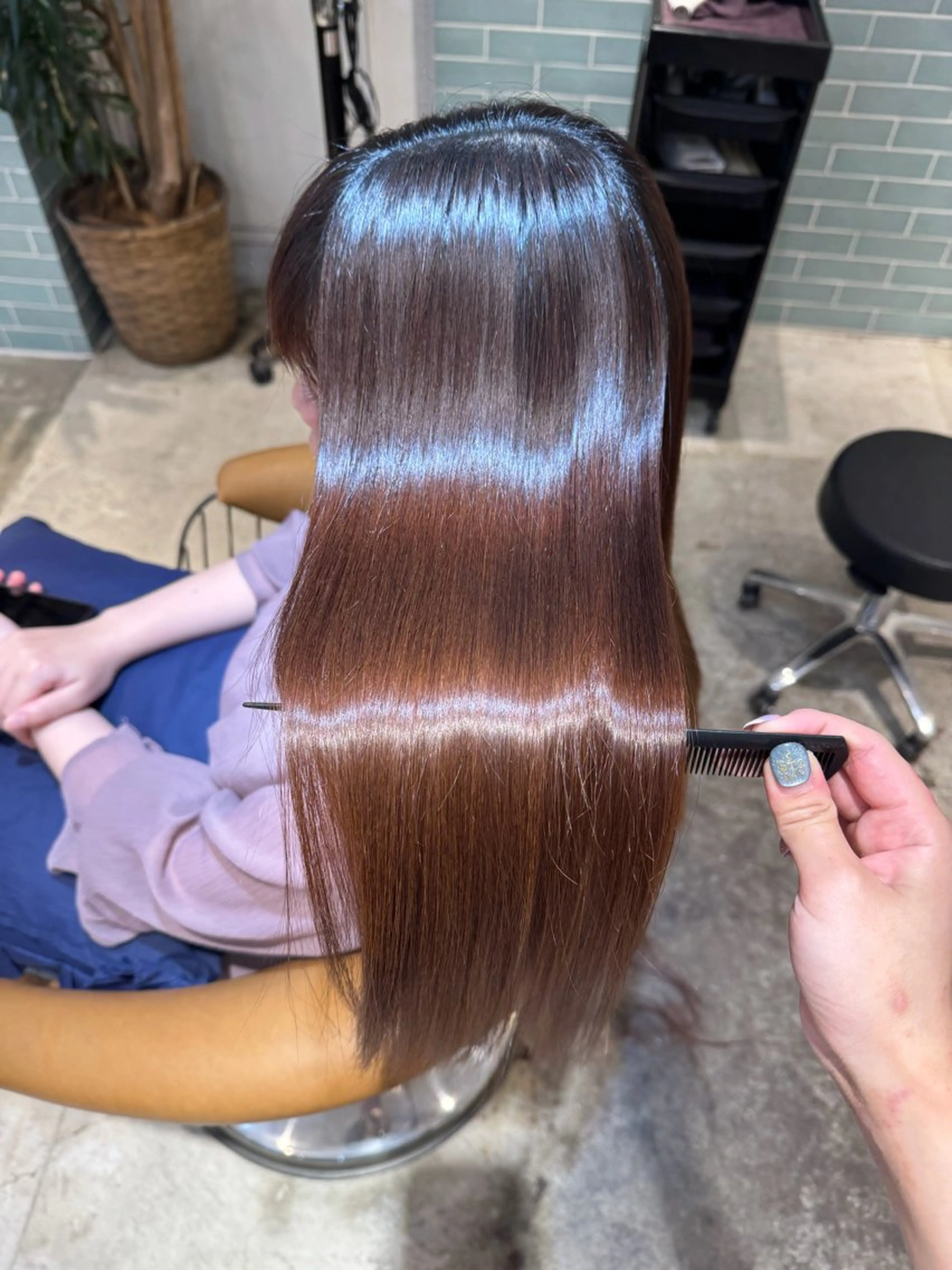 ロング 髪質改善 縮毛矯正 カット ヘアカラー トリートメント ヘアセット 髪質改善/ボブ /韓国/erikoのヘアスタイル