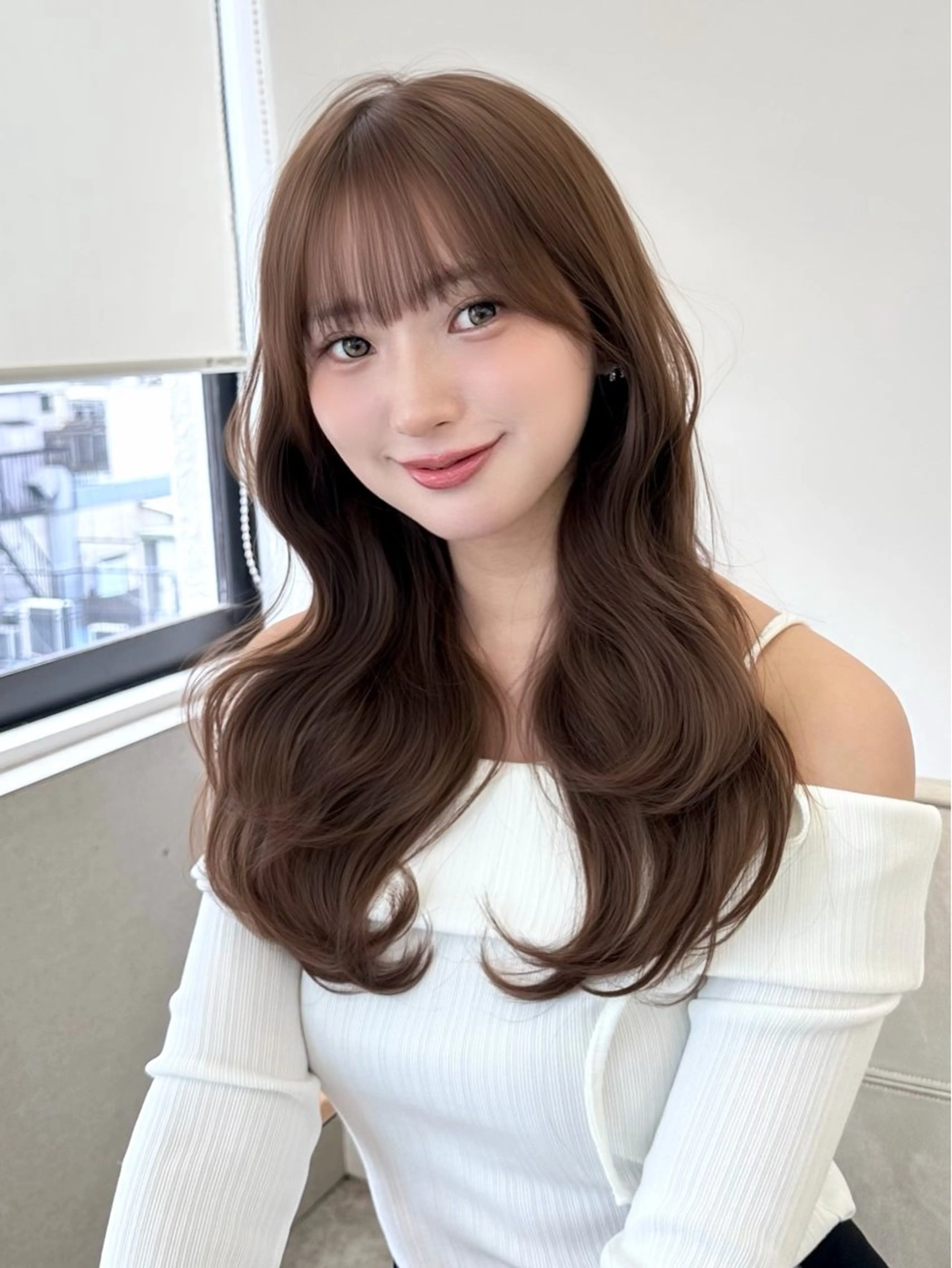 ロング カット トリートメント 韓国風レイヤーカット 根来悠斗のヘアスタイル