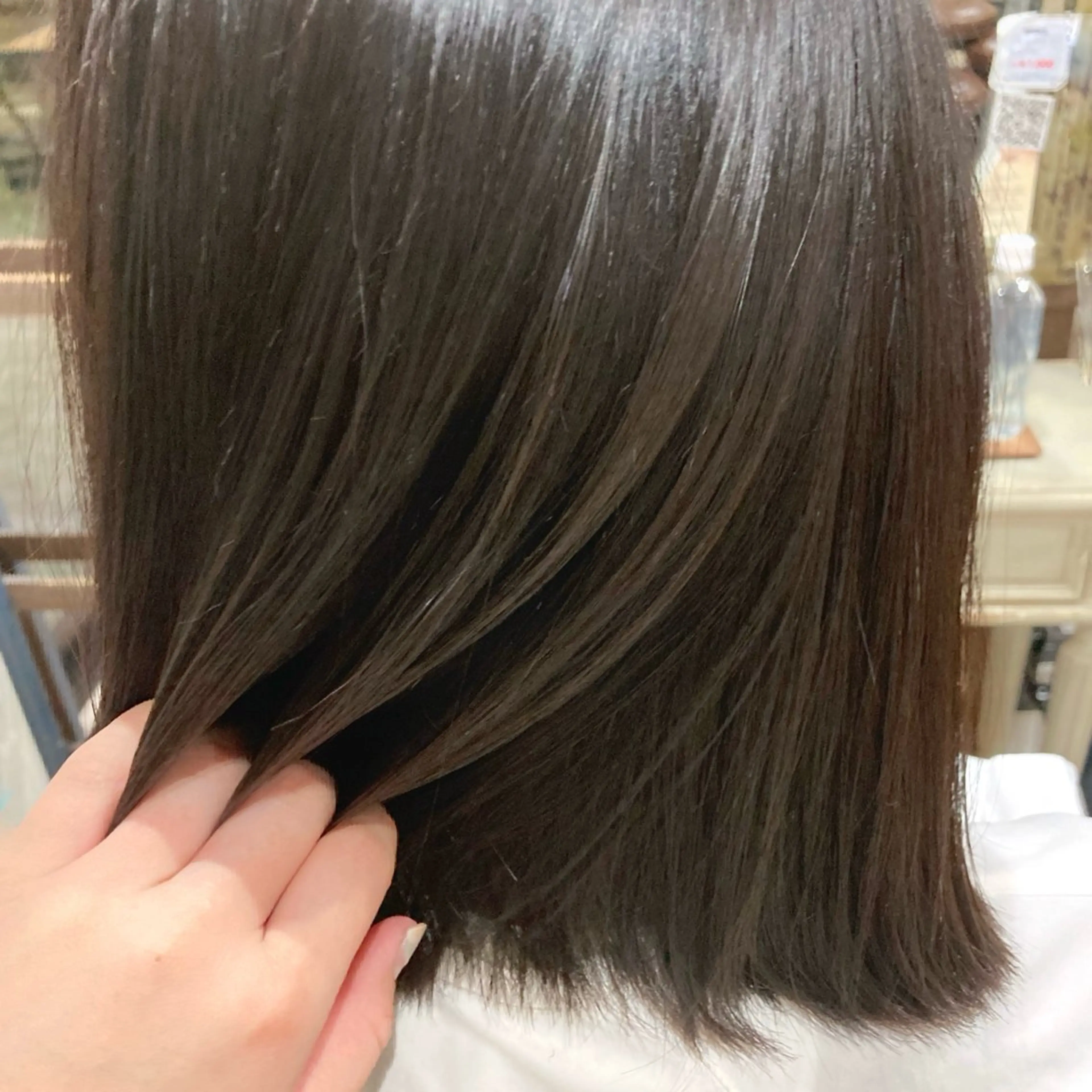 ミディアム カラー パーマ ヘアアレンジ 縮毛矯正 くびれボブ/艶カラー /髪質改善🌷喜美花のヘアスタイル