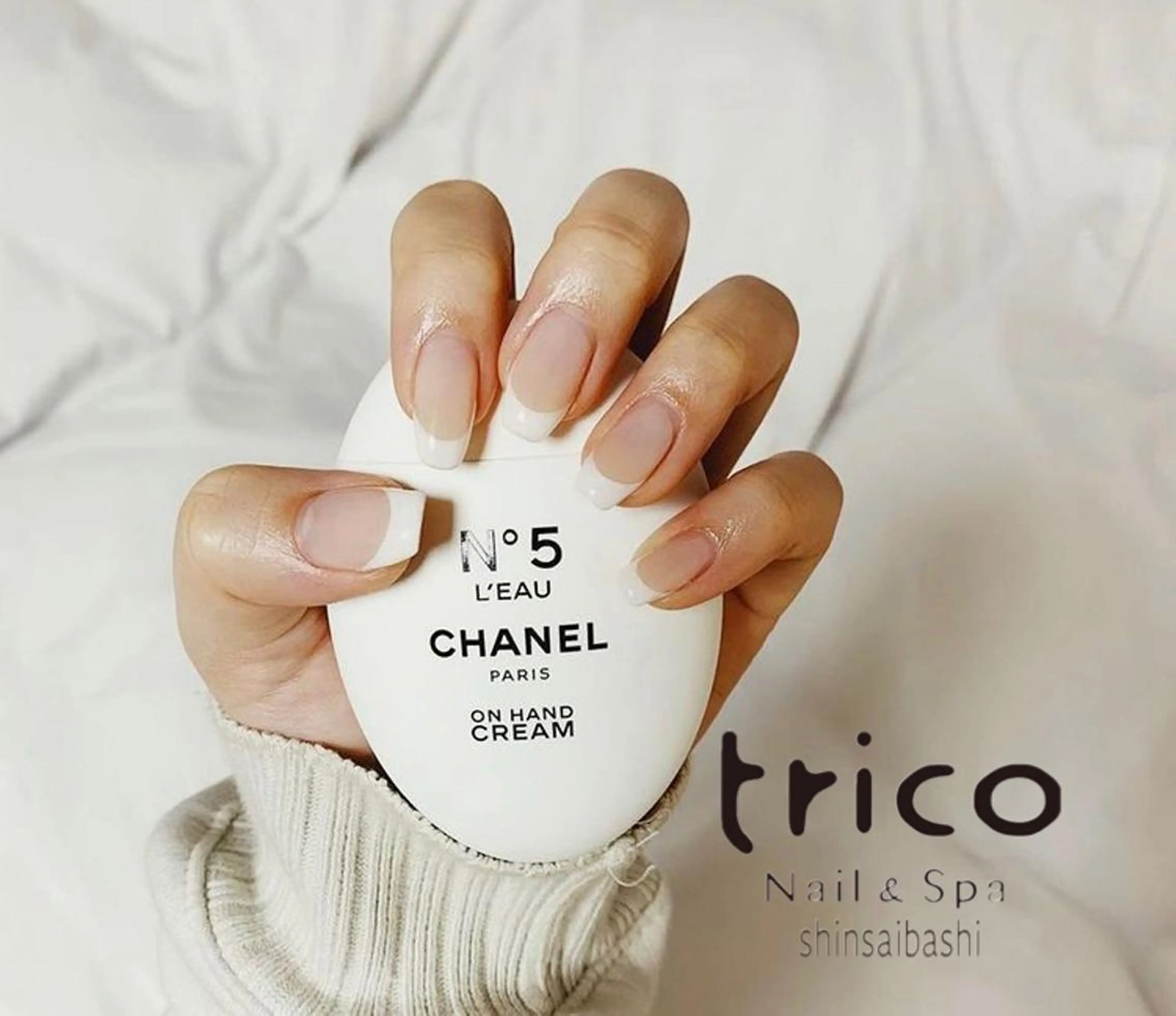 ネイル カジュアル フレンチネイル スクエアネイル 竹本 恵美のネイルデザイン